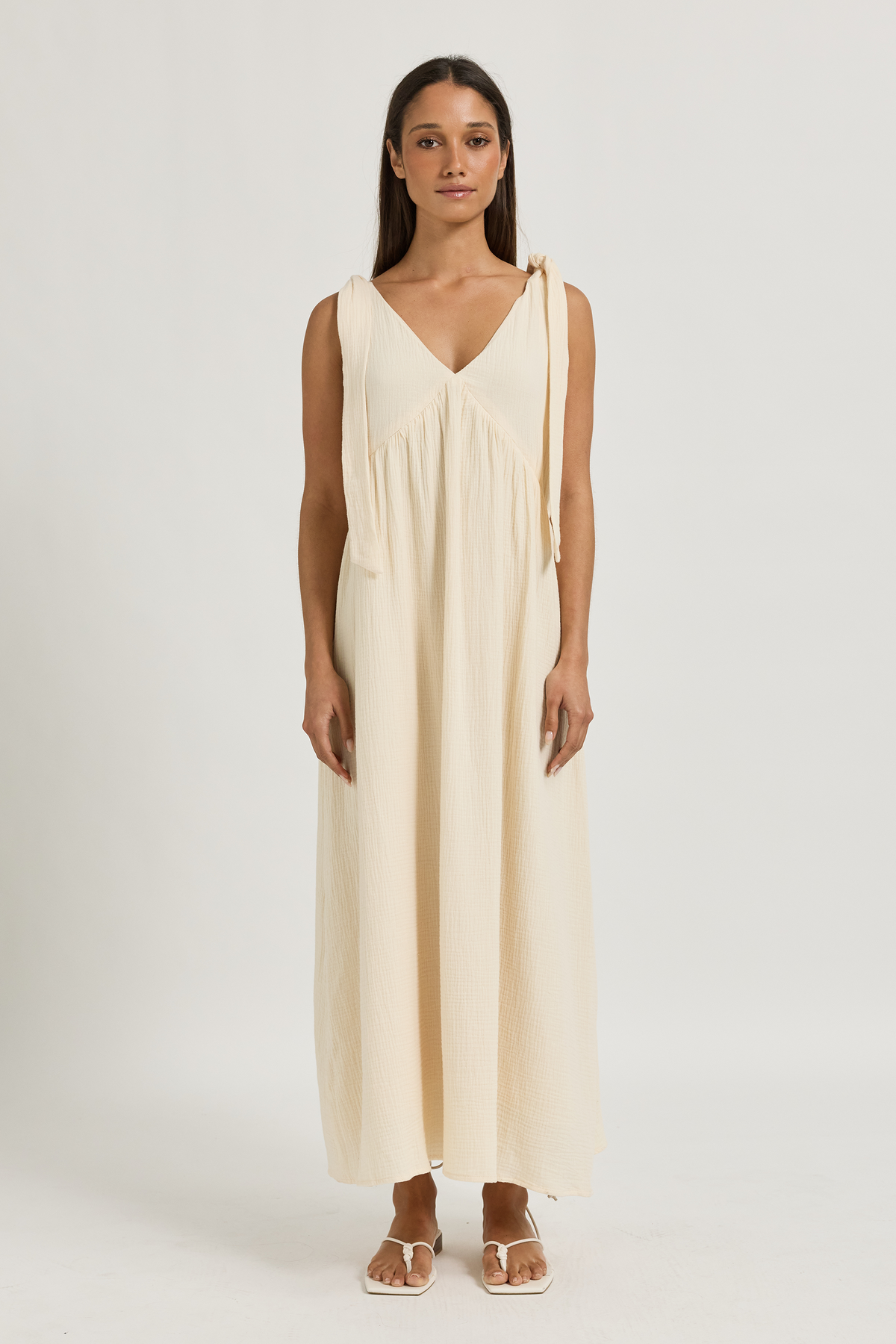 Raya Babydoll Maxi Dress - Buttercream