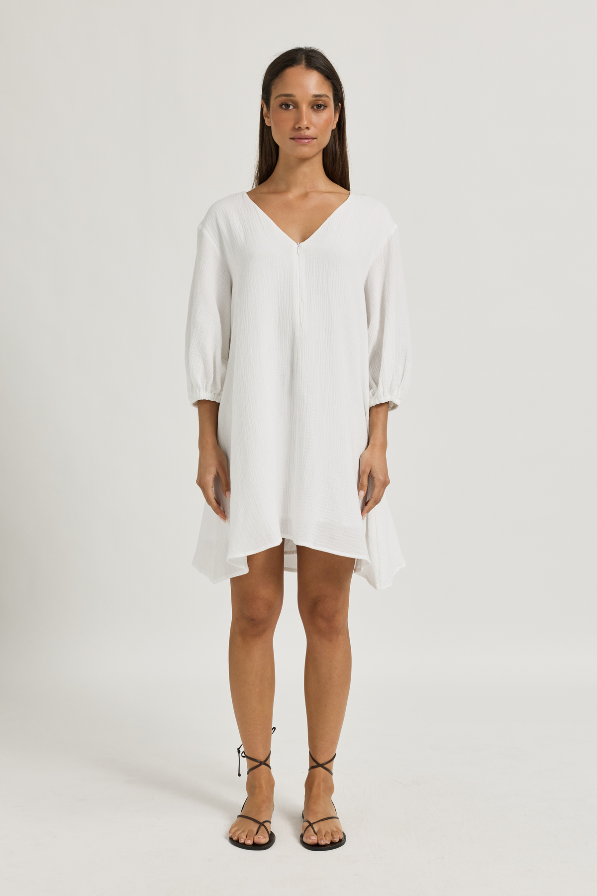 Soma Cotton Mini Dress - White