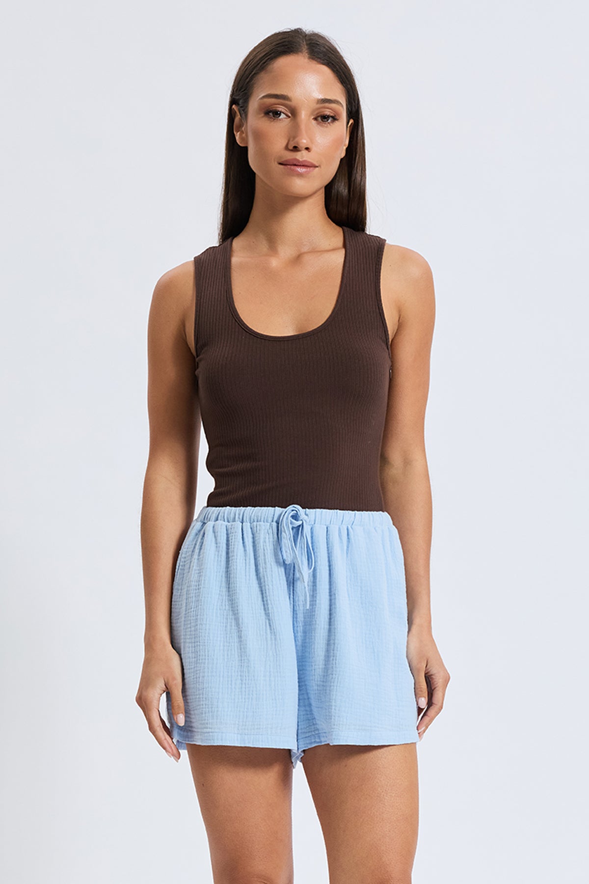 Betty Cotton Swing Short - Blue