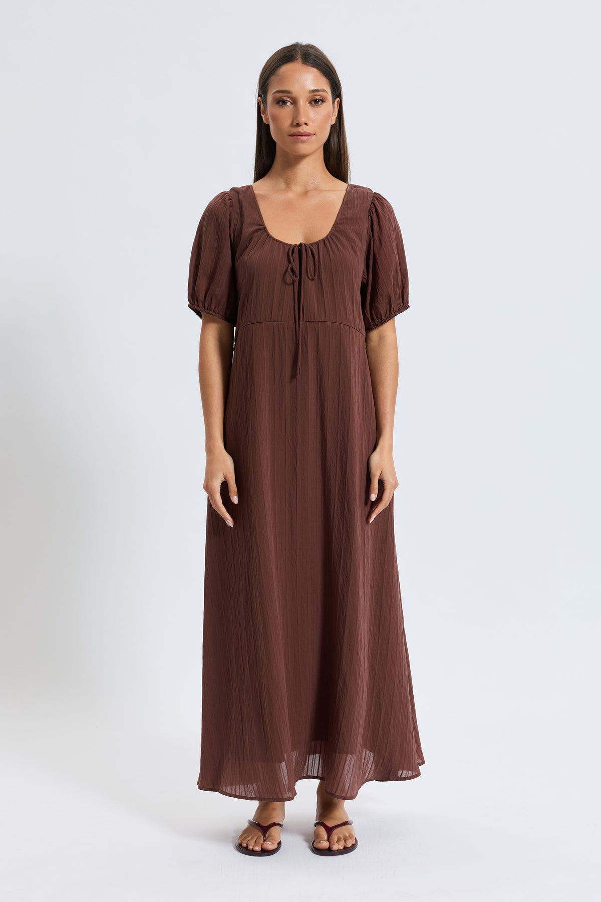 Joan Babydoll Maxi Dress - Chocolate