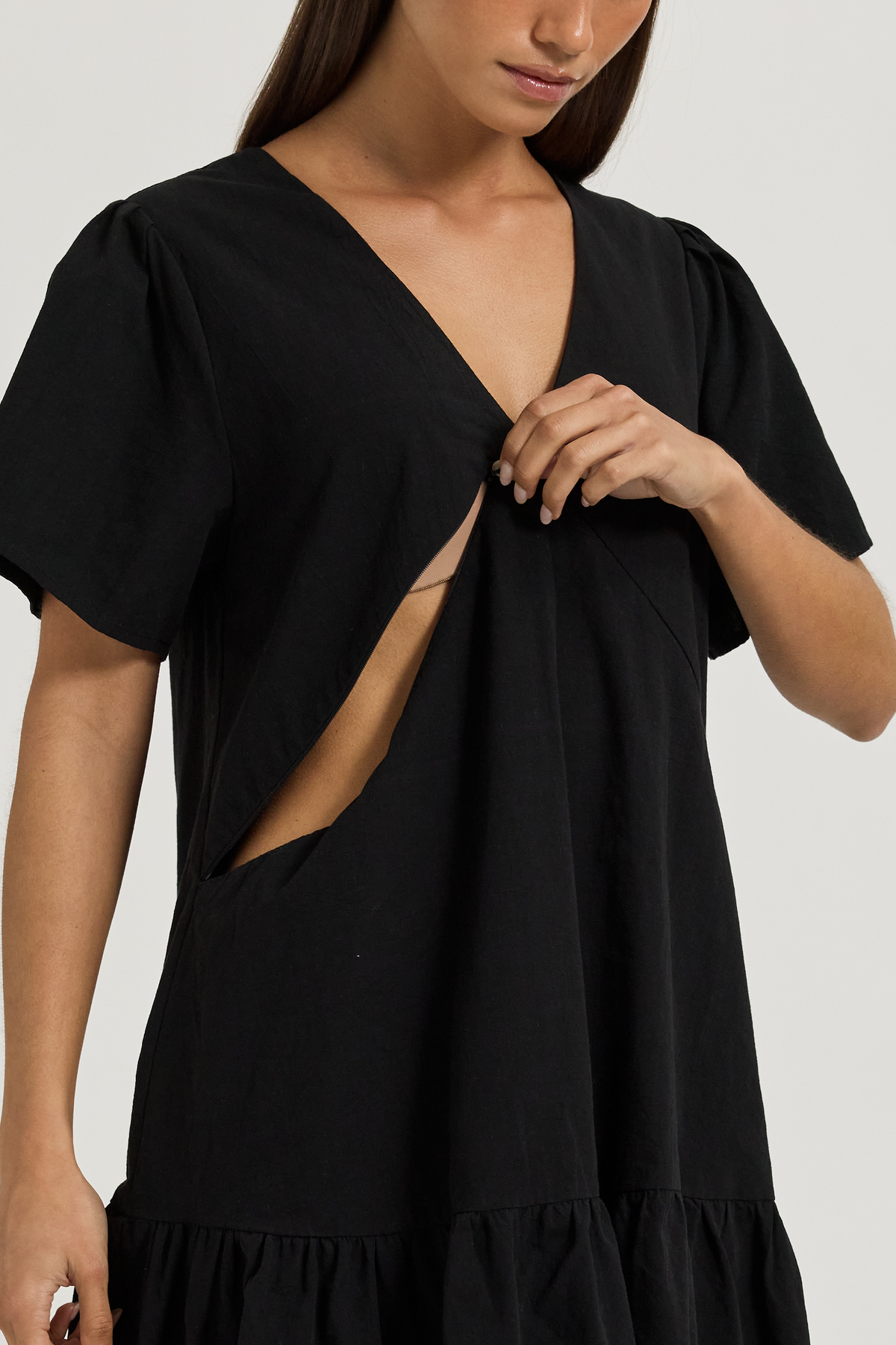 Magdalene Cotton Shift Dress - Black