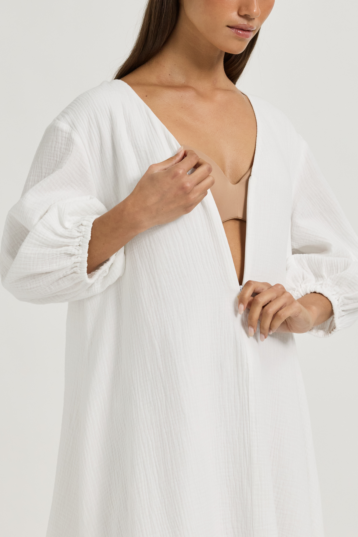 Soma Cotton Mini Dress - White
