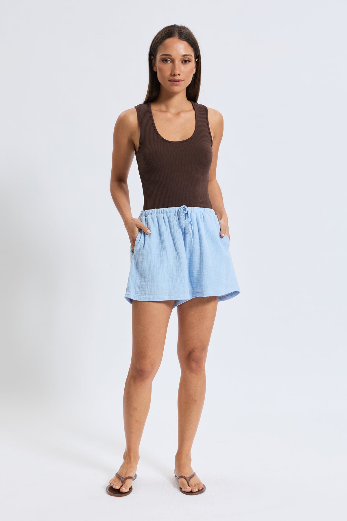 Betty Cotton Swing Short - Blue