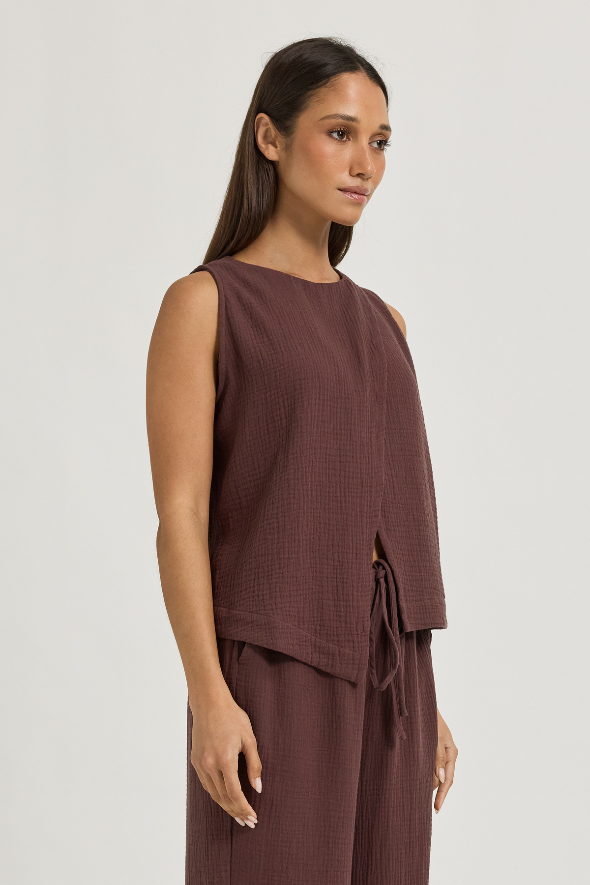Reese Reversible Wrap Top - Chocolate