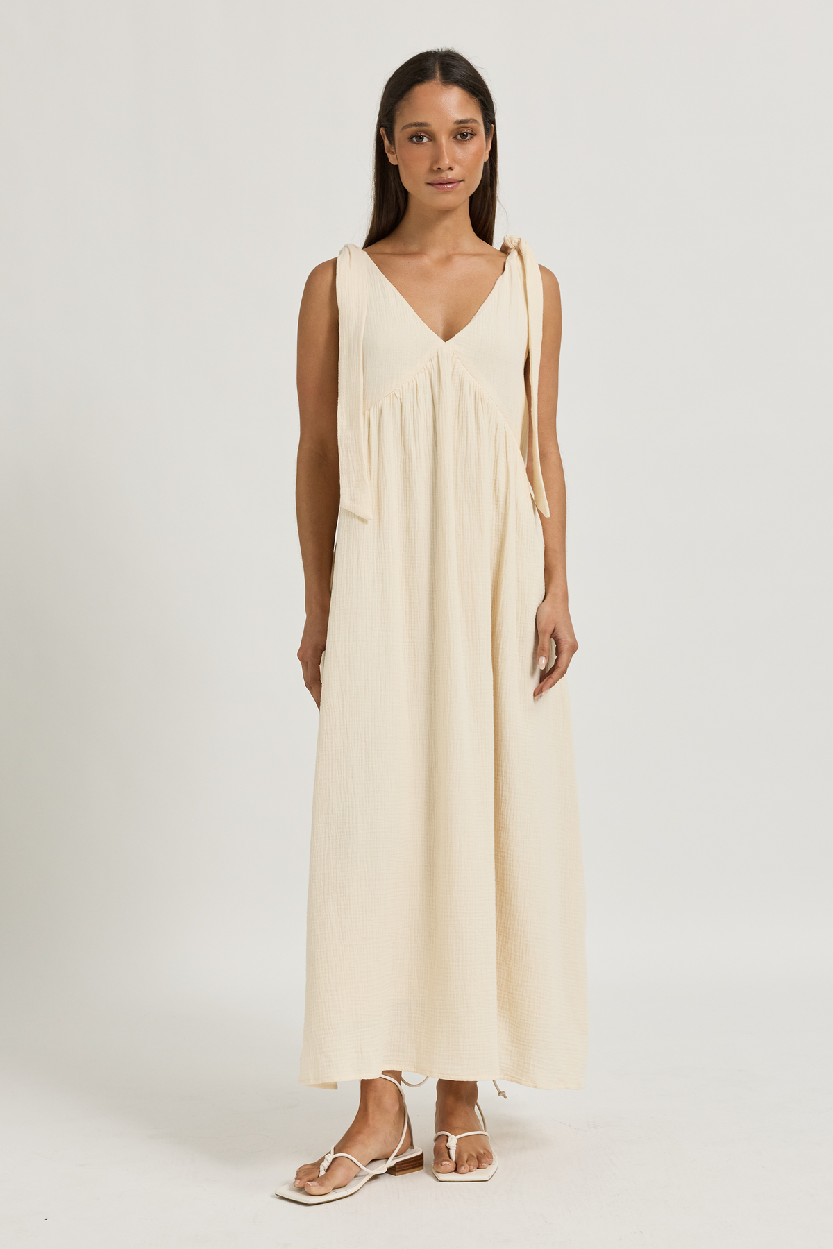 Raya Babydoll Maxi Dress - Buttercream