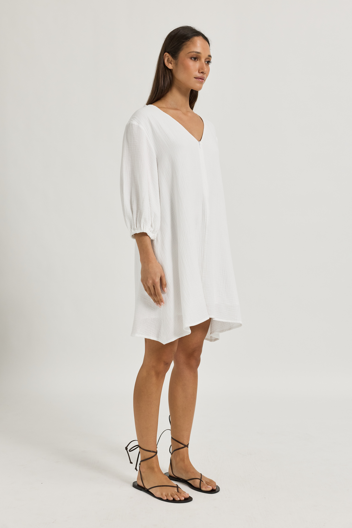Soma Cotton Mini Dress - White
