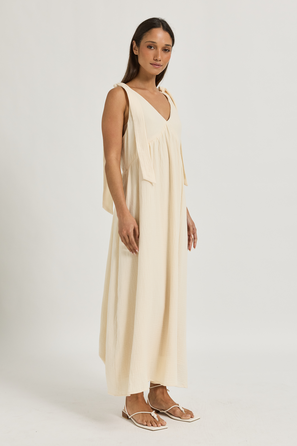 Raya Babydoll Maxi Dress - Buttercream