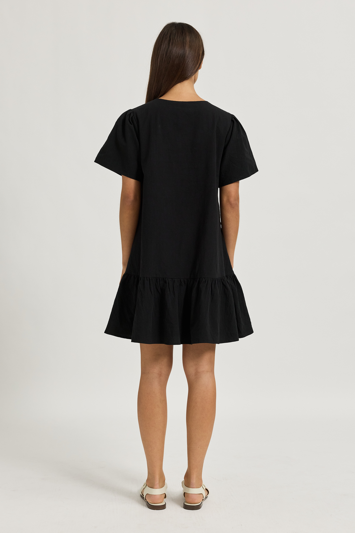 Magdalene Cotton Shift Dress - Black