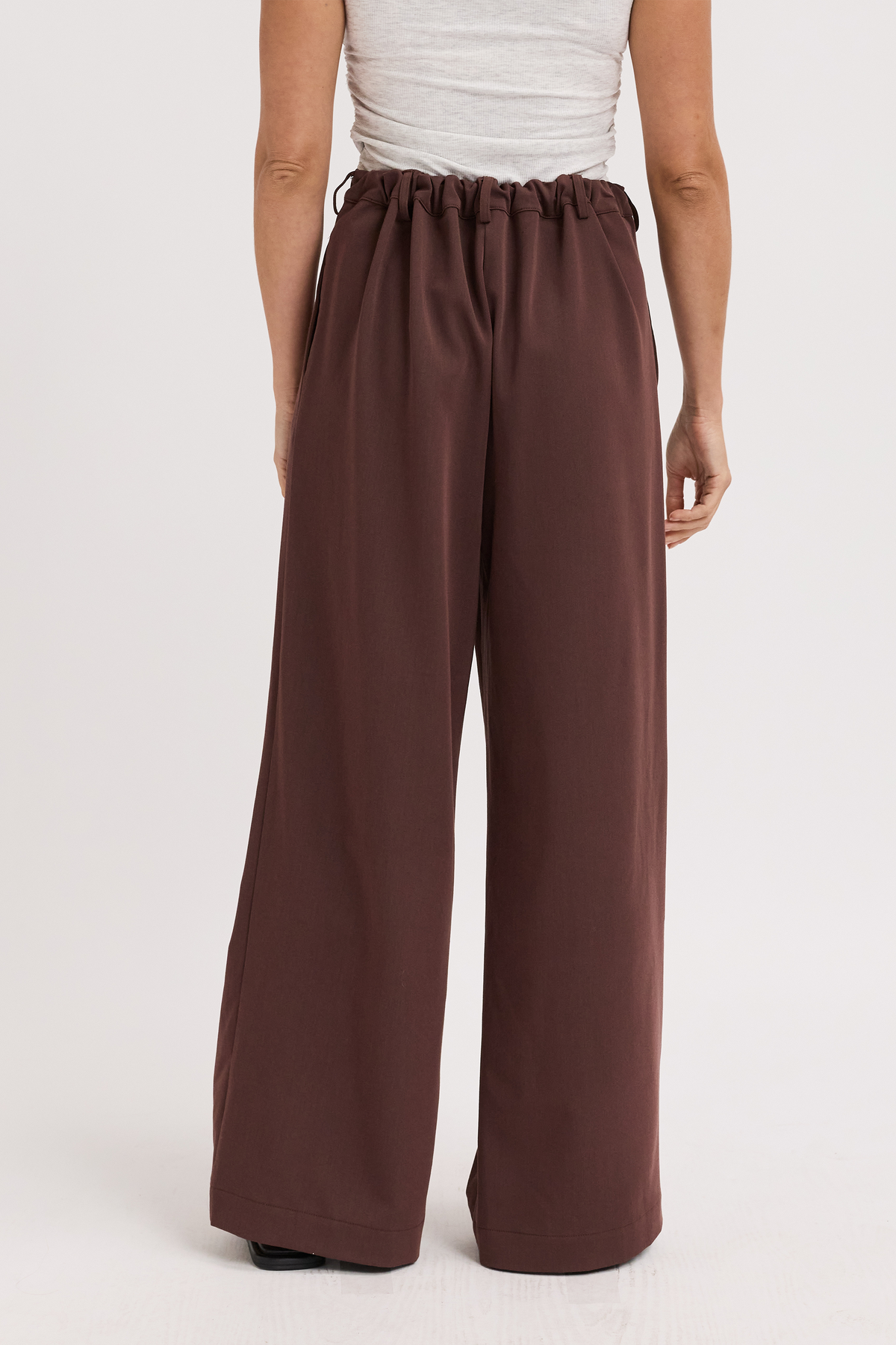 Zadie Adjustable Wide Leg Trouser - Chocolate