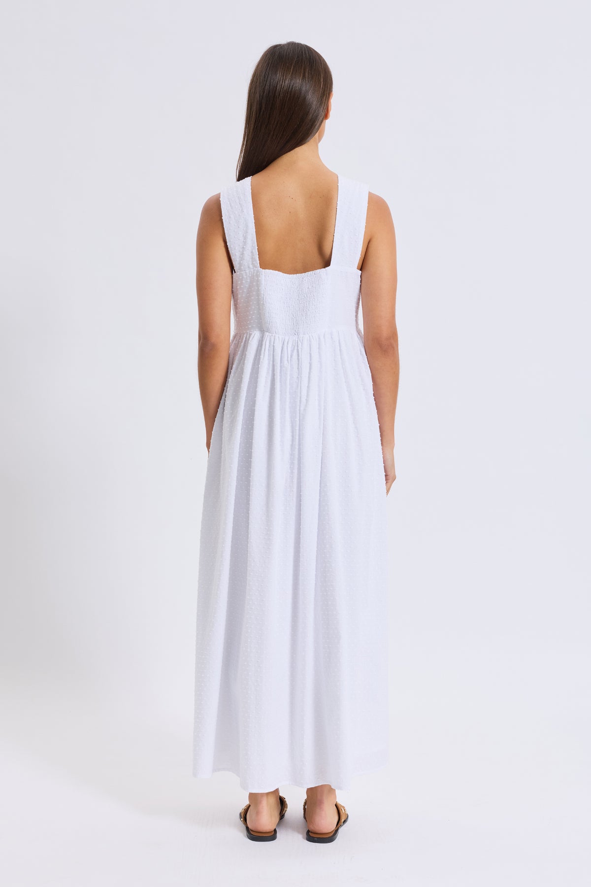 Portia Tie-Front Babydoll Dress - White