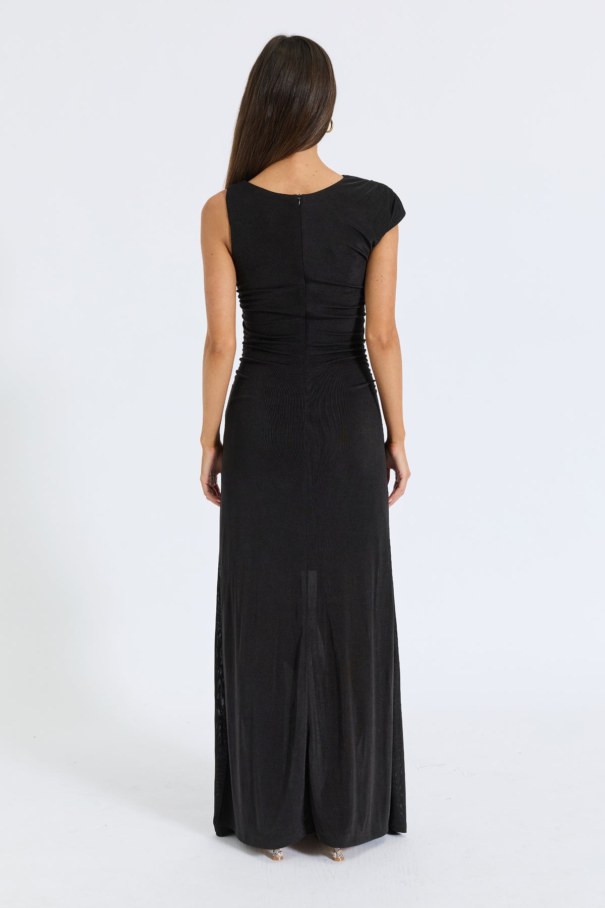 Nyla Tie-Front Maxi Dress - Black