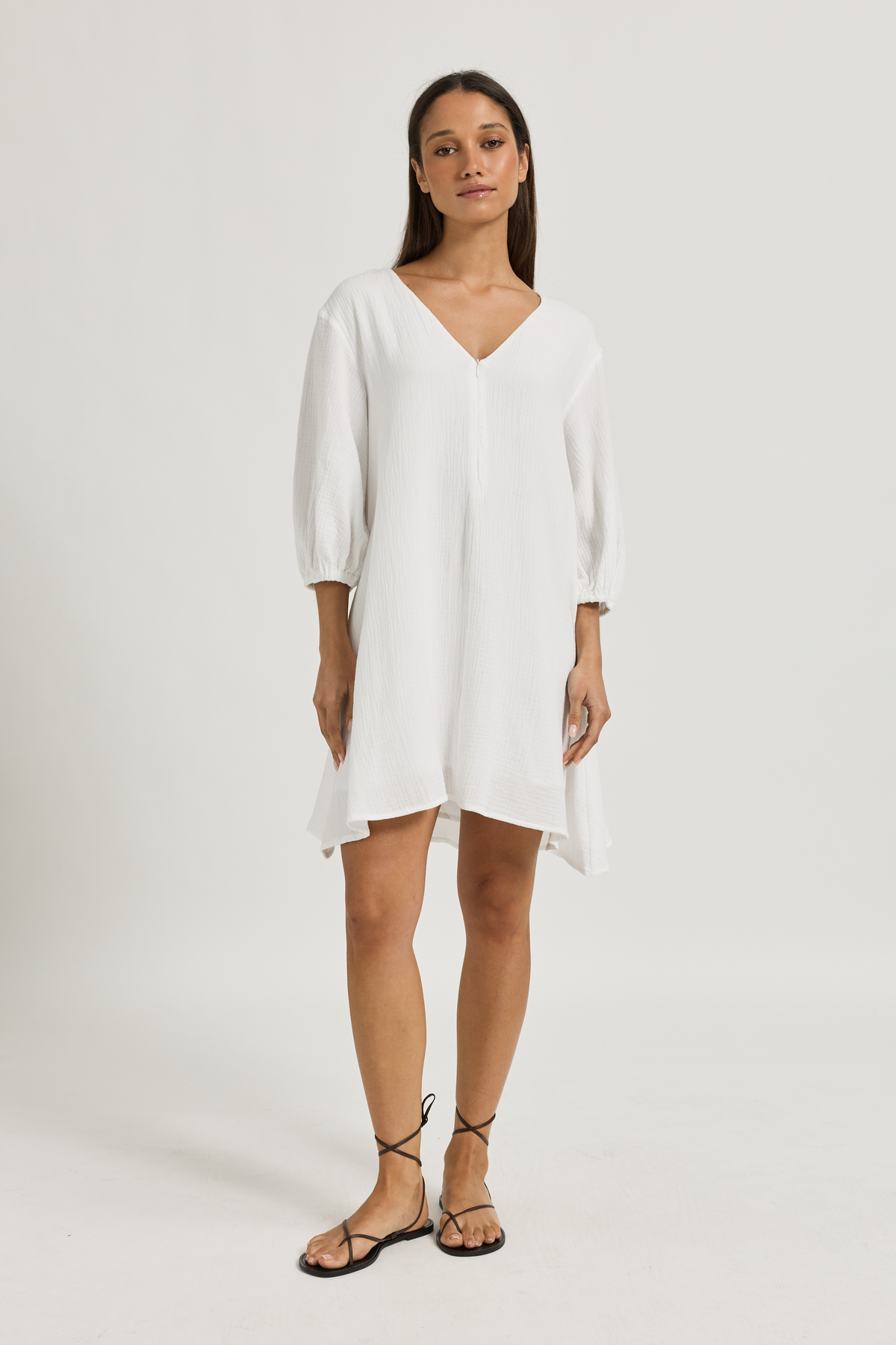 Soma Cotton Mini Dress - White