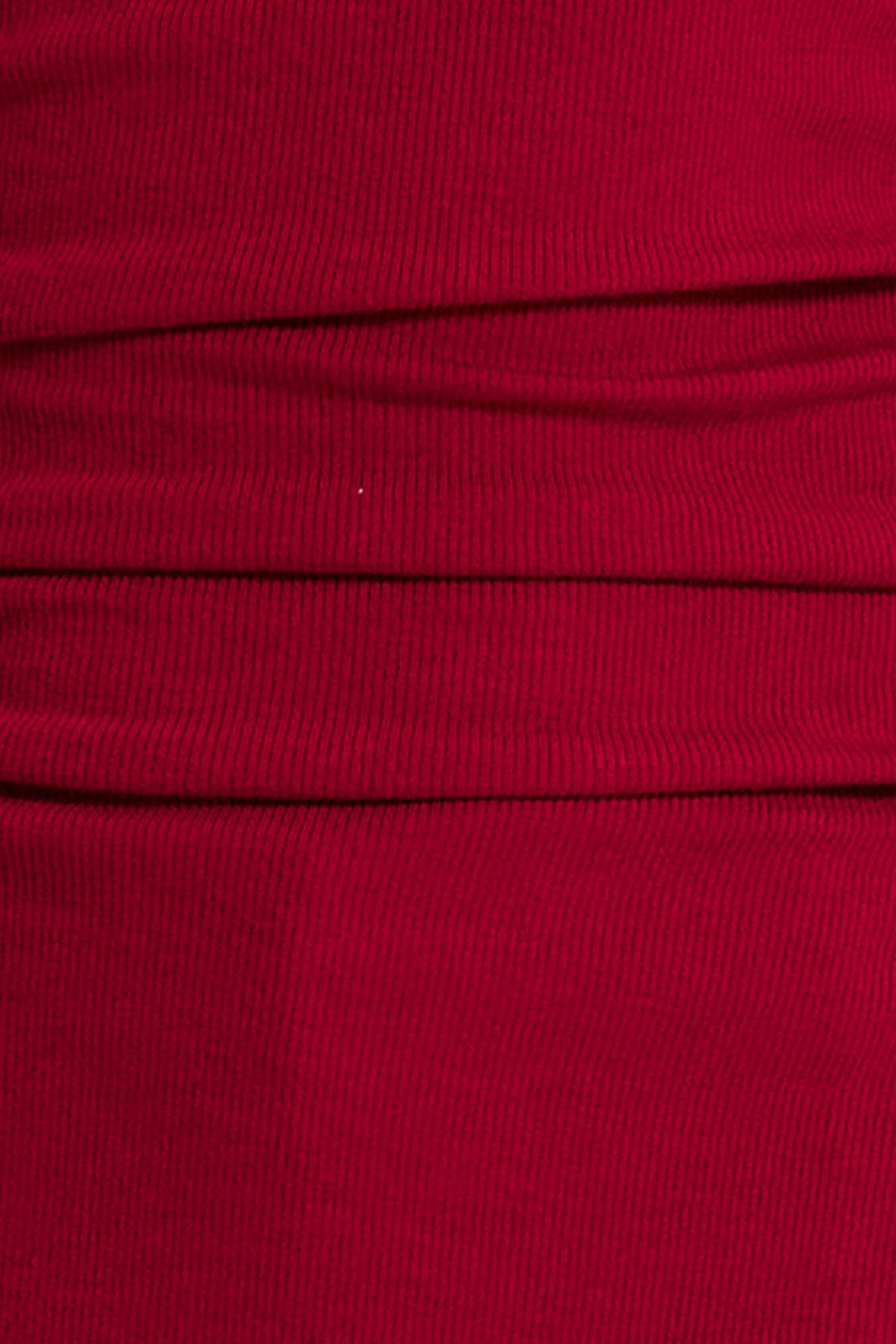 Ari Ribbed Ruched Tank - Red