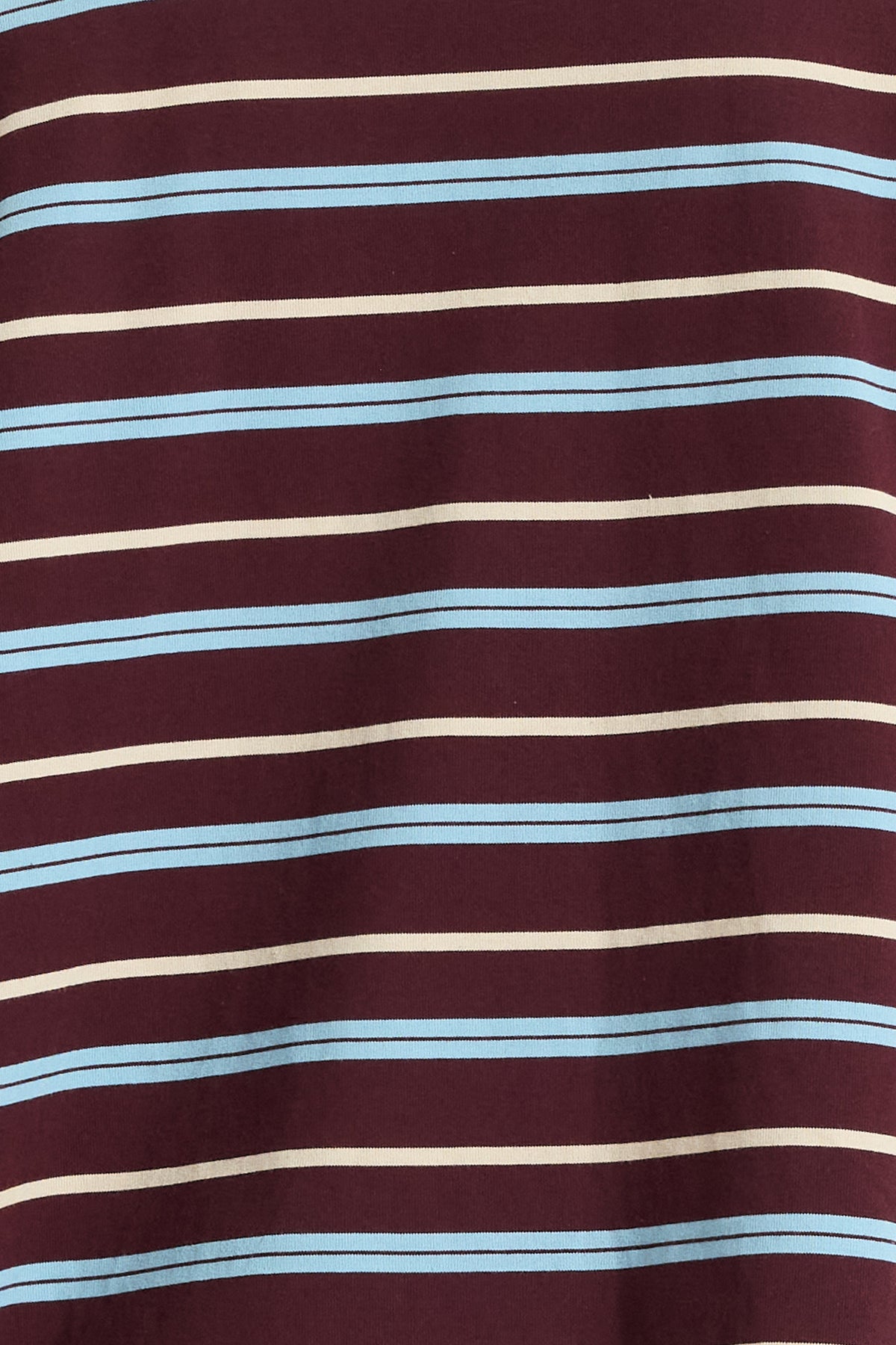 Brooklyn Stripe Slouch Panel Tee - Burgundy / Blue