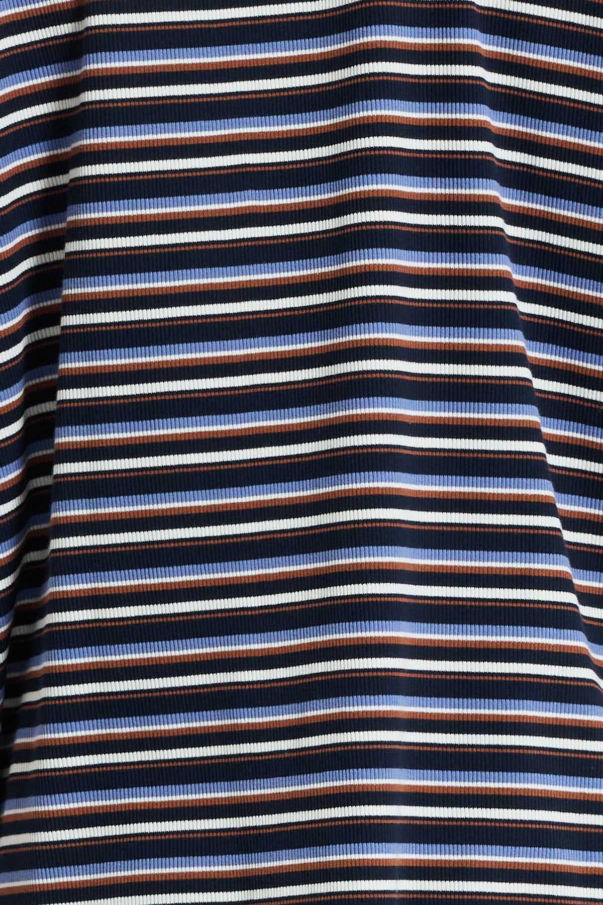 Ivy Stripe Longline Wrap Tee - Navy / Tan / White
