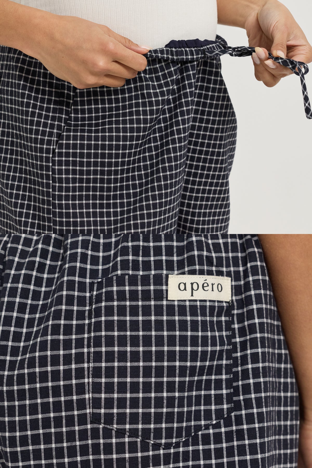 Morgan Check Short - Navy