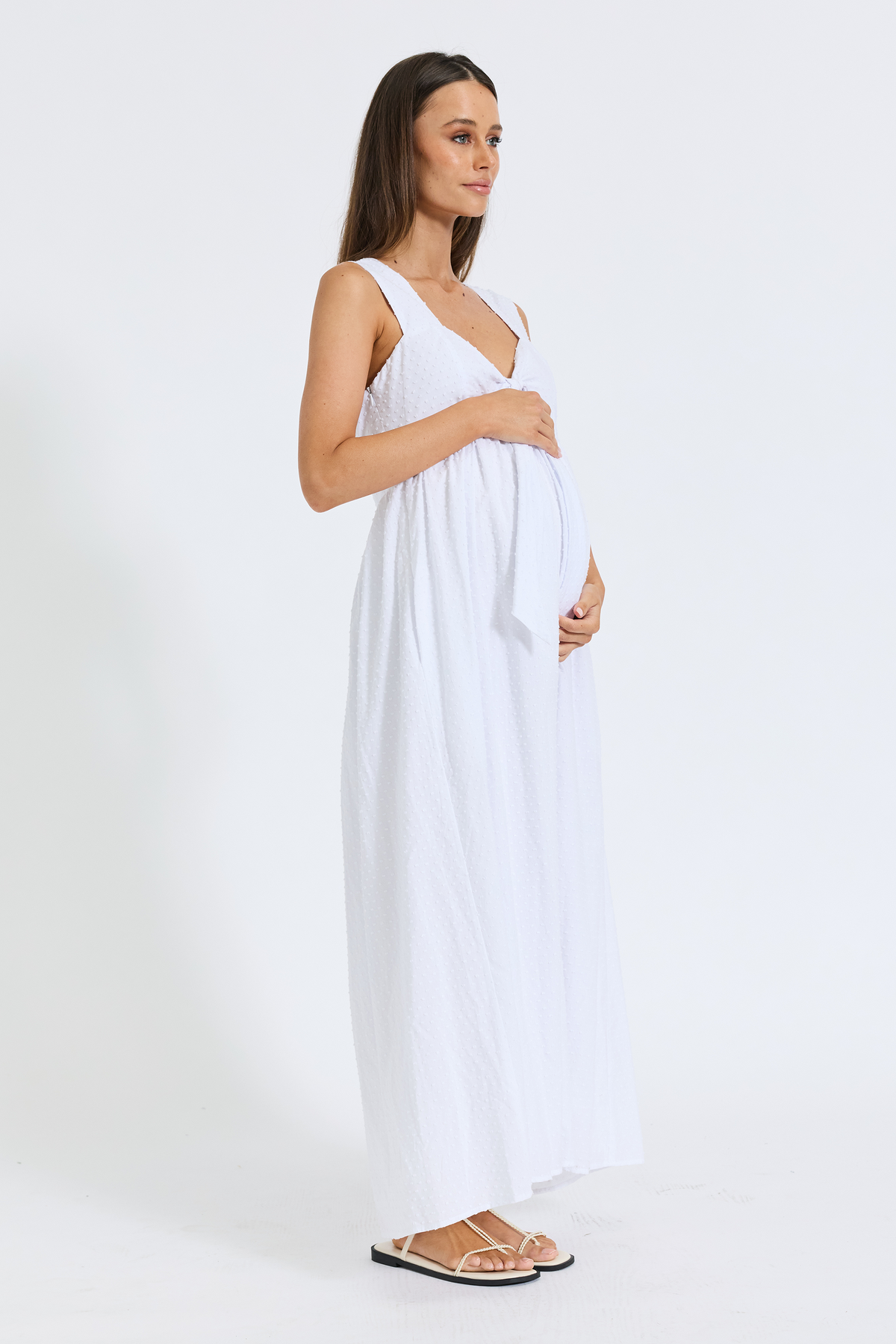 Portia Tie-Front Babydoll Dress - White