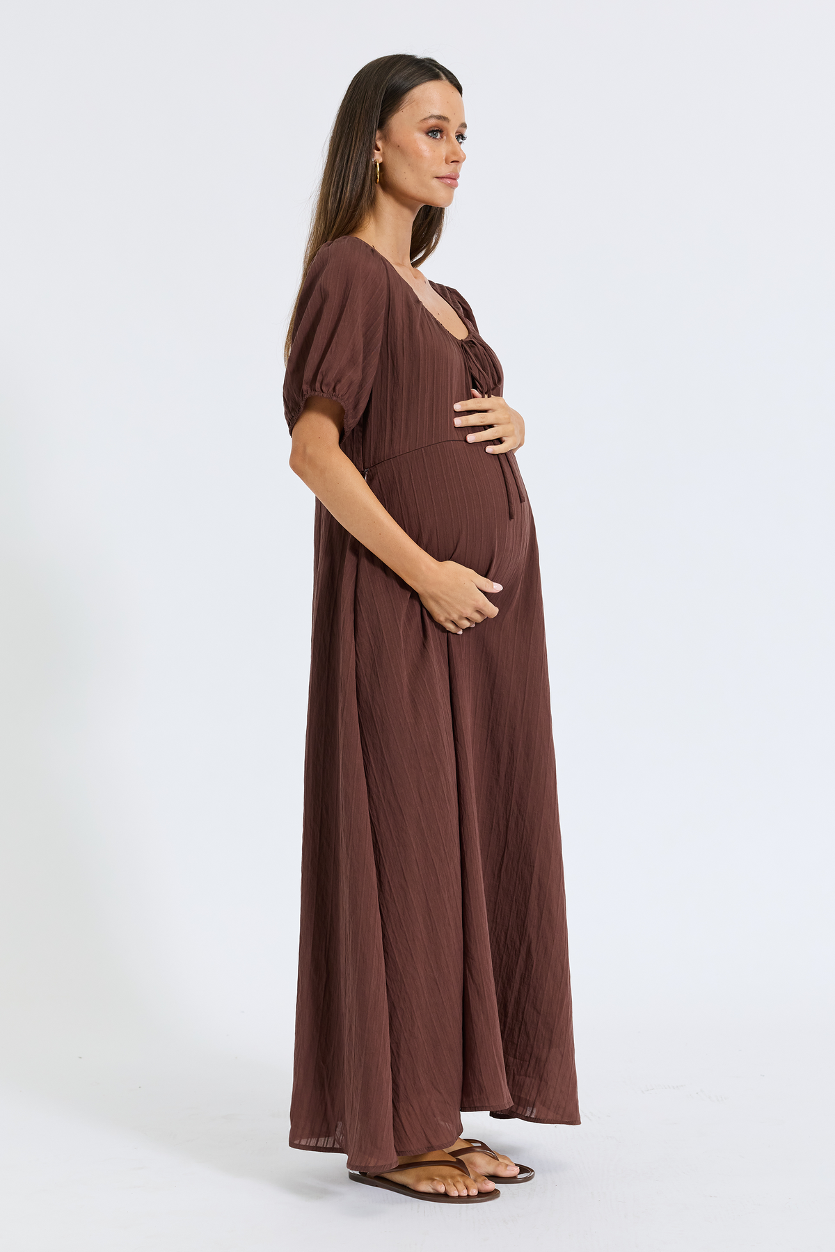 Joan Babydoll Maxi Dress - Chocolate