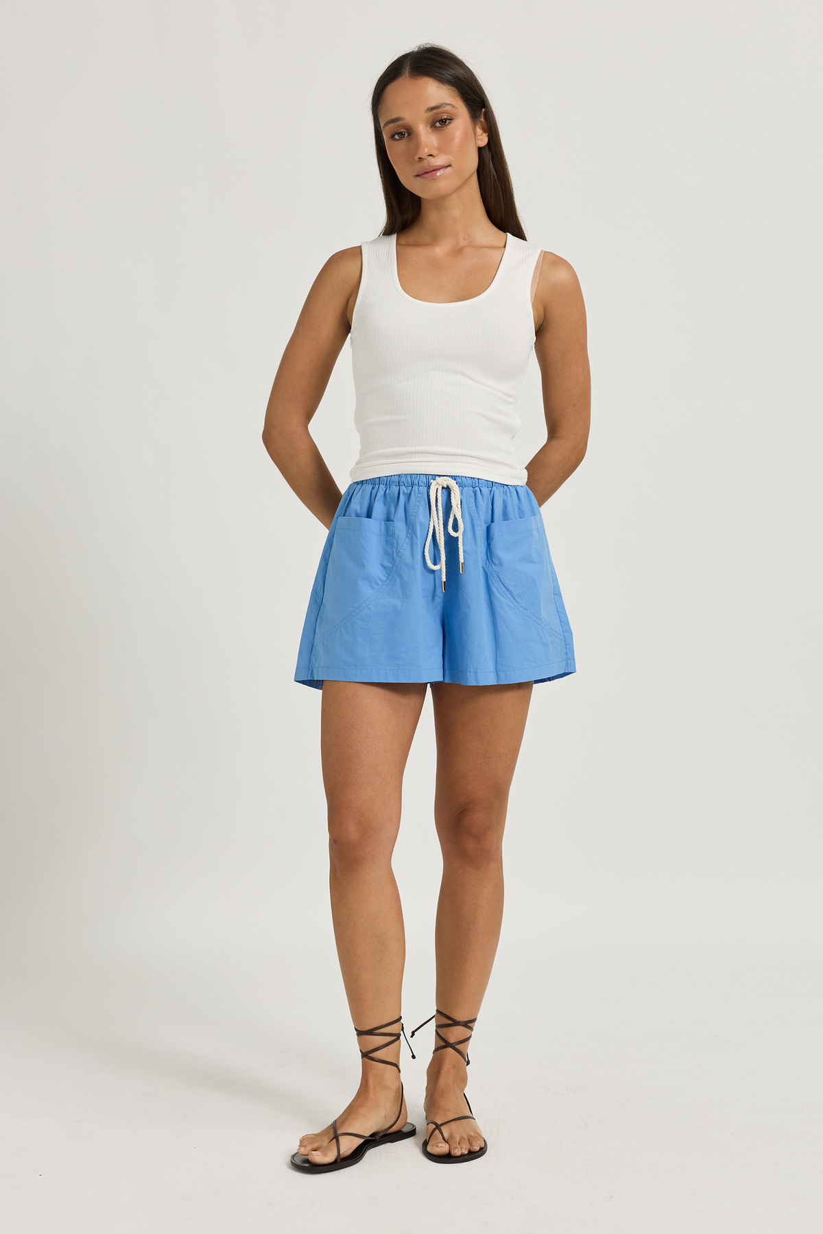 Morgan Panelled Short - Azure Blue