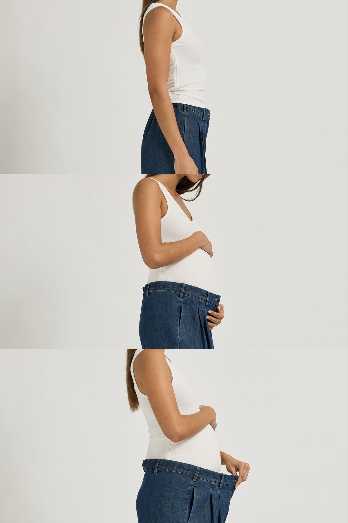 Cara Adjustable-Waist Wide-Leg Jean - Deep Blue