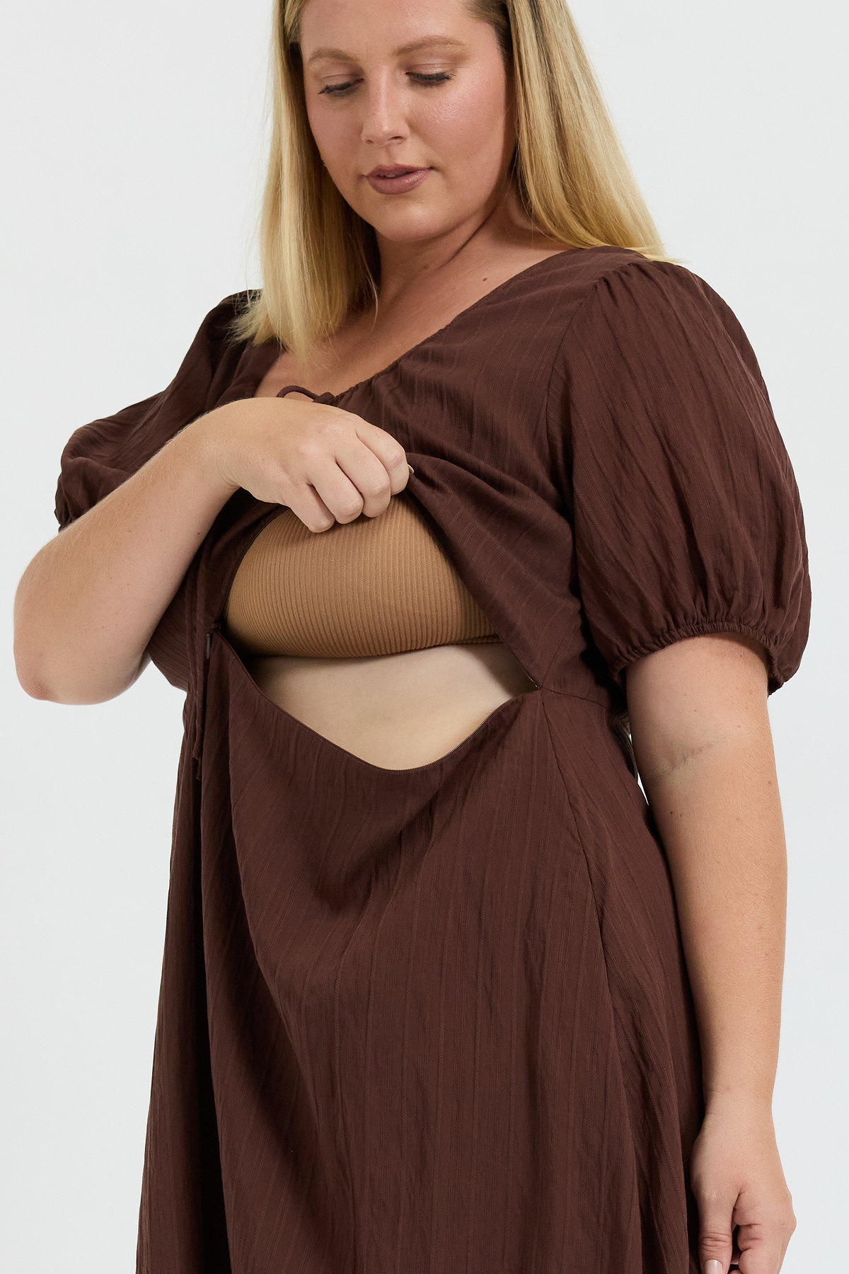 Joan Babydoll Maxi Dress - Chocolate