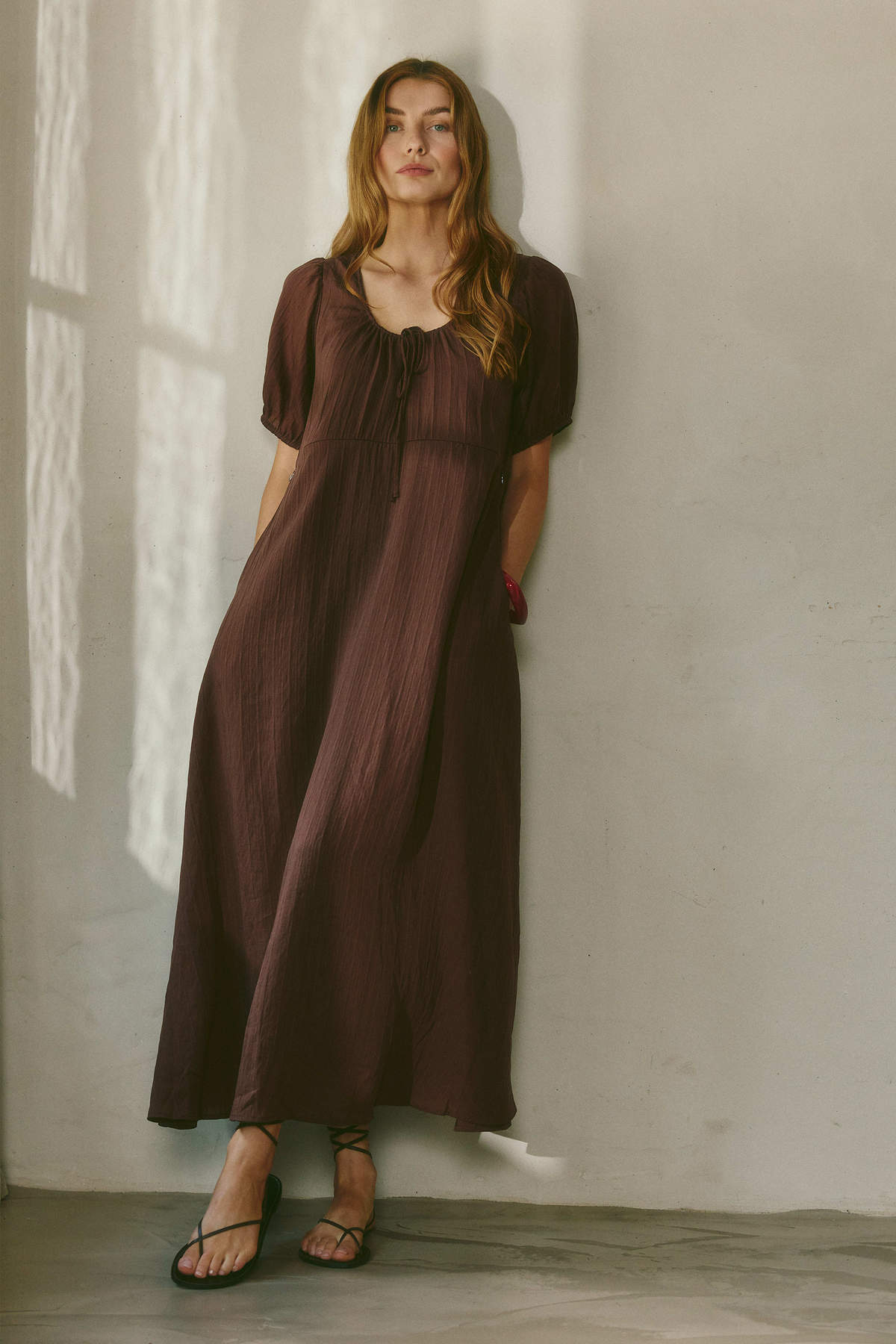 Joan Babydoll Maxi Dress - Chocolate