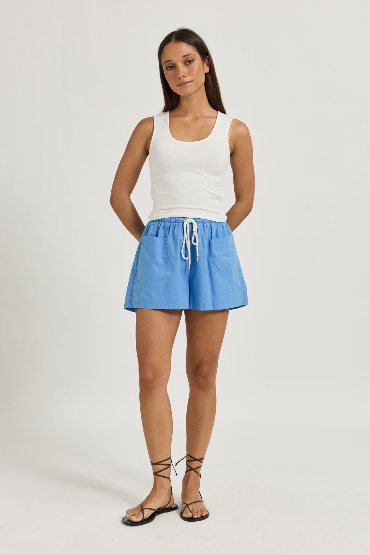 Morgan Panelled Short - Azure Blue