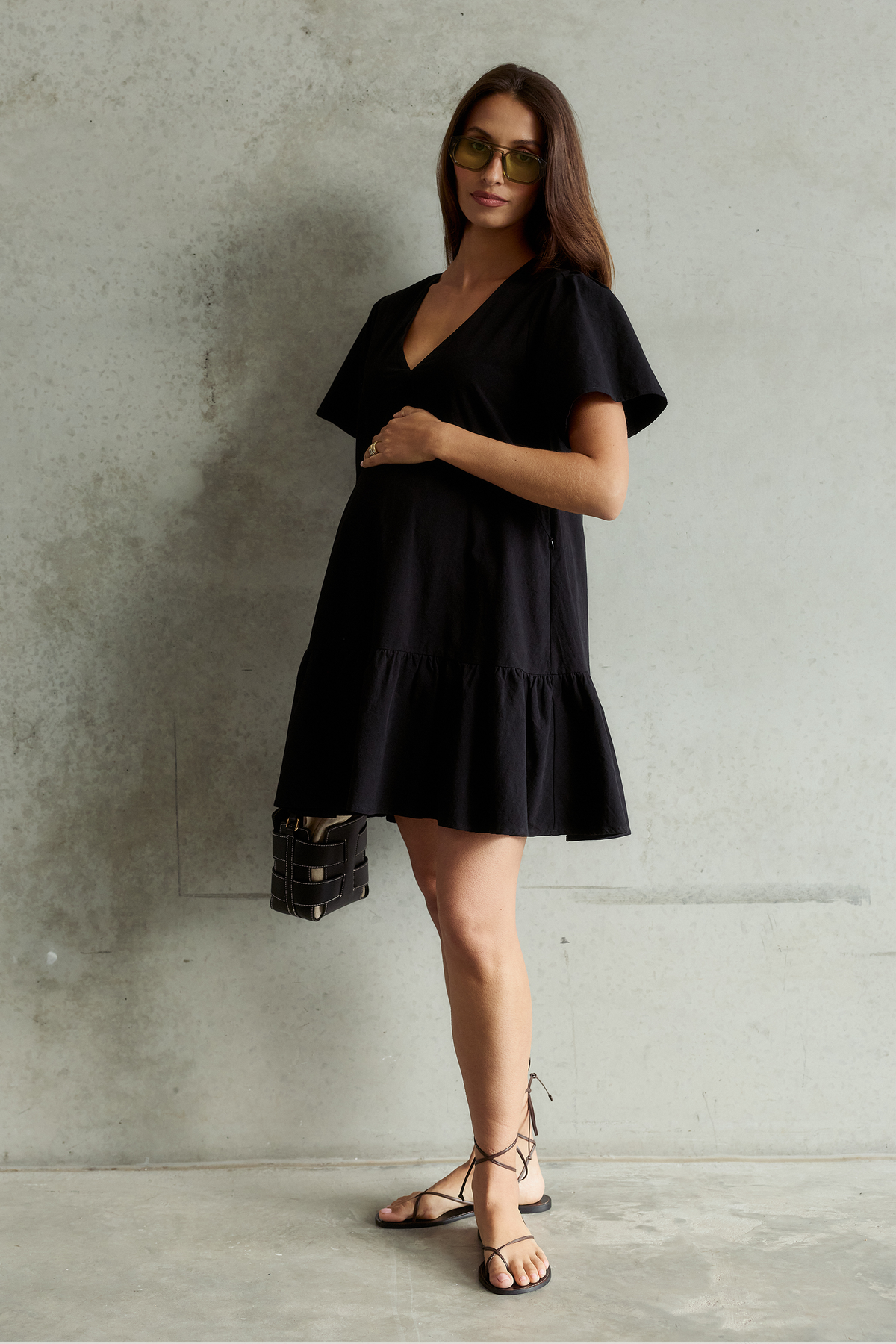 Magdalene Cotton Shift Dress - Black