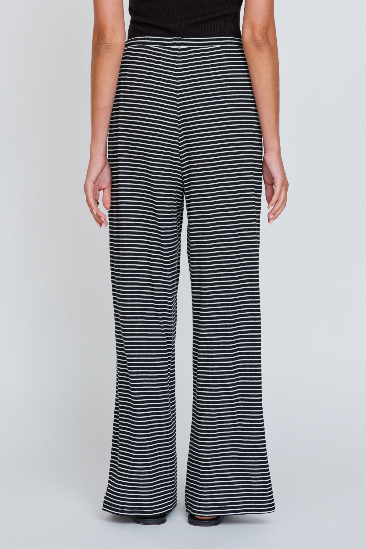 Ivy Stripe Wide Leg Pant - Black / White