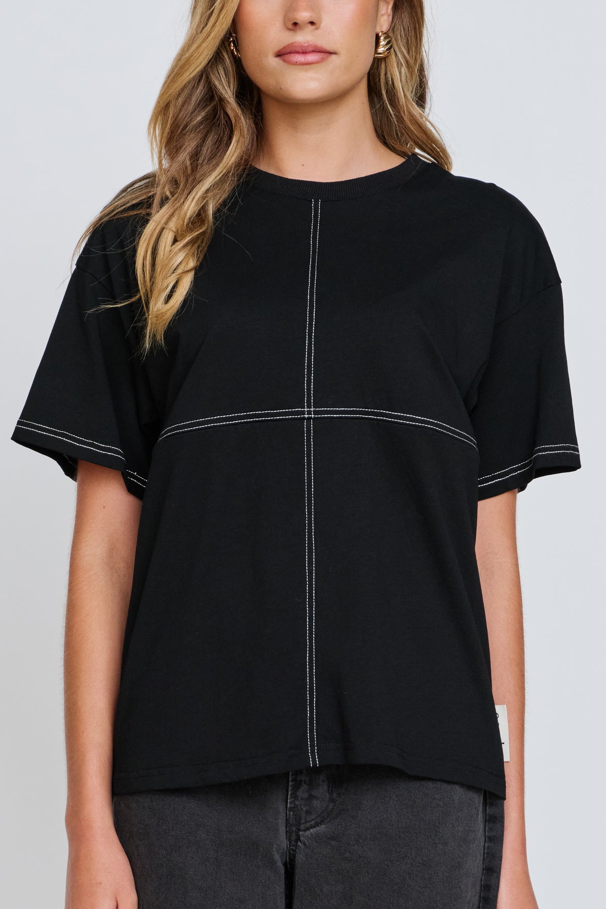 Miro Contrast Panel Tee - Black / White