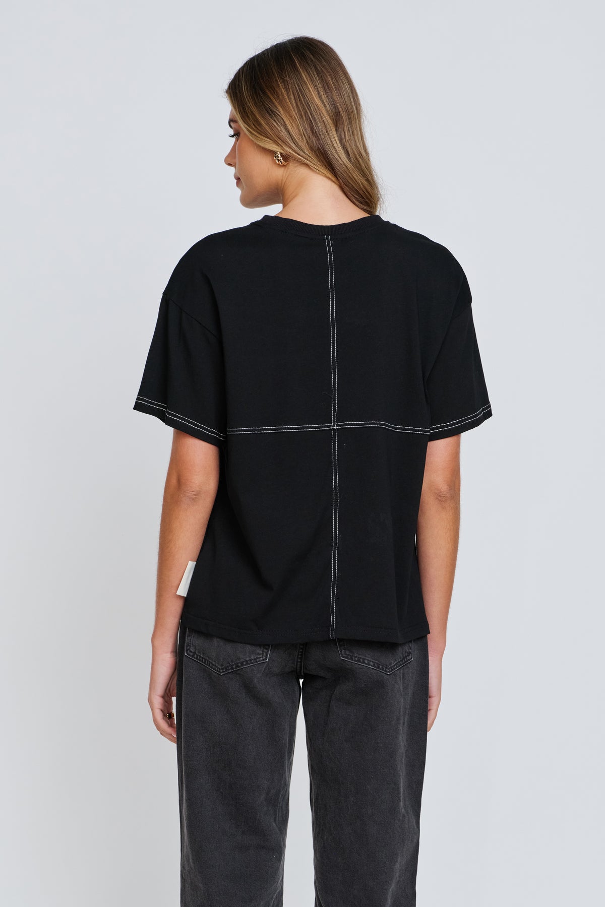 Miro Contrast Panel Tee - Black / White