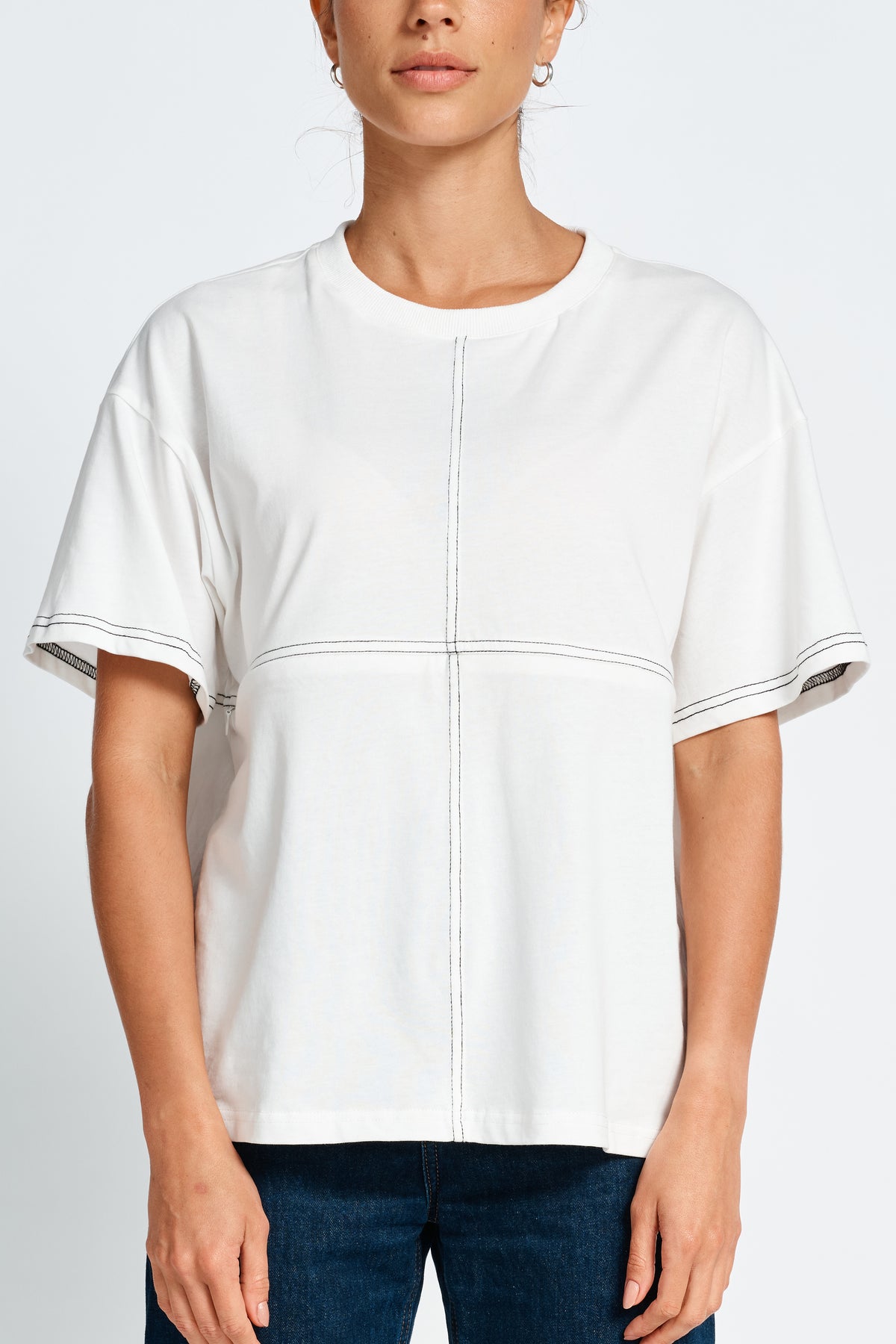 Miro Contrast Panel Tee - White / Black