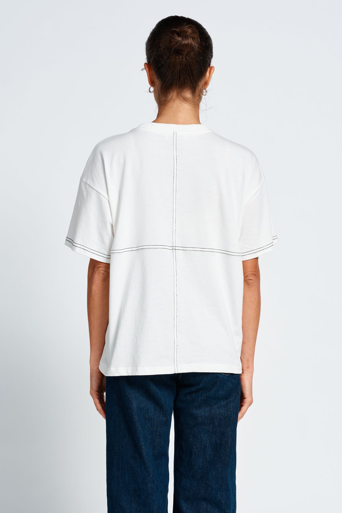 Miro Contrast Panel Tee - White / Black