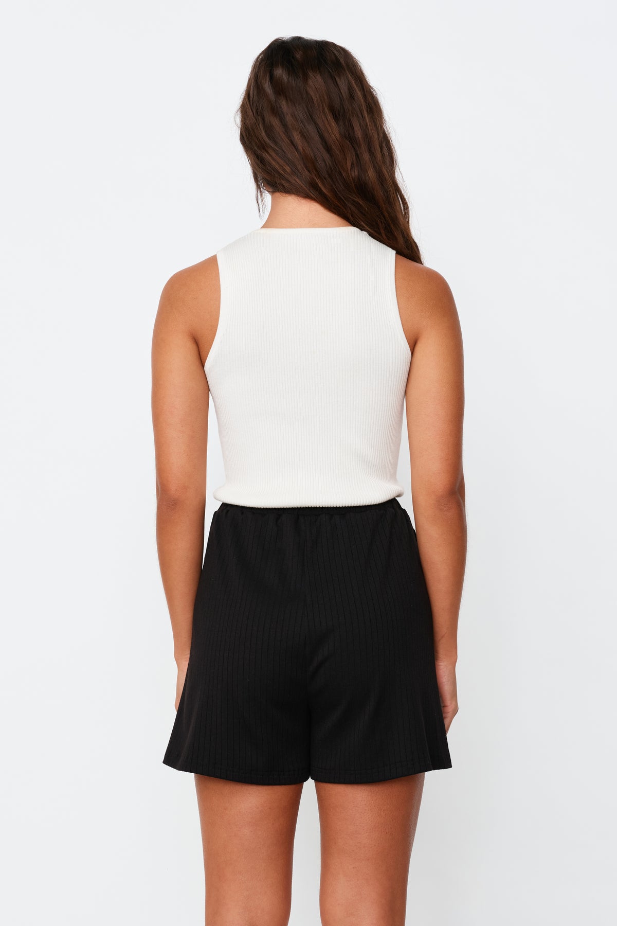 Ivy Ribbed Lounge Short - Black