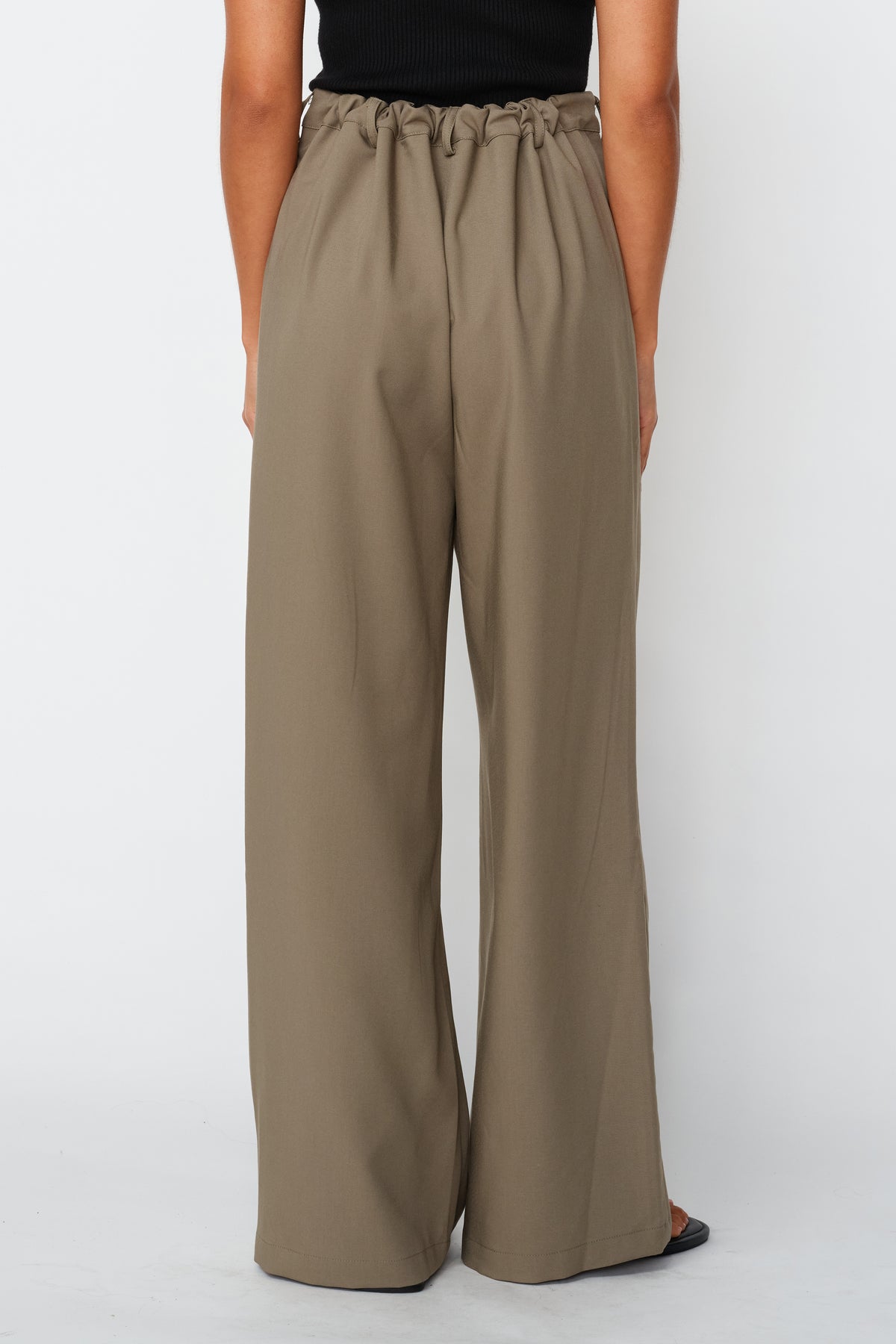 Zadie Adjustable Wide Leg Trouser - Khaki