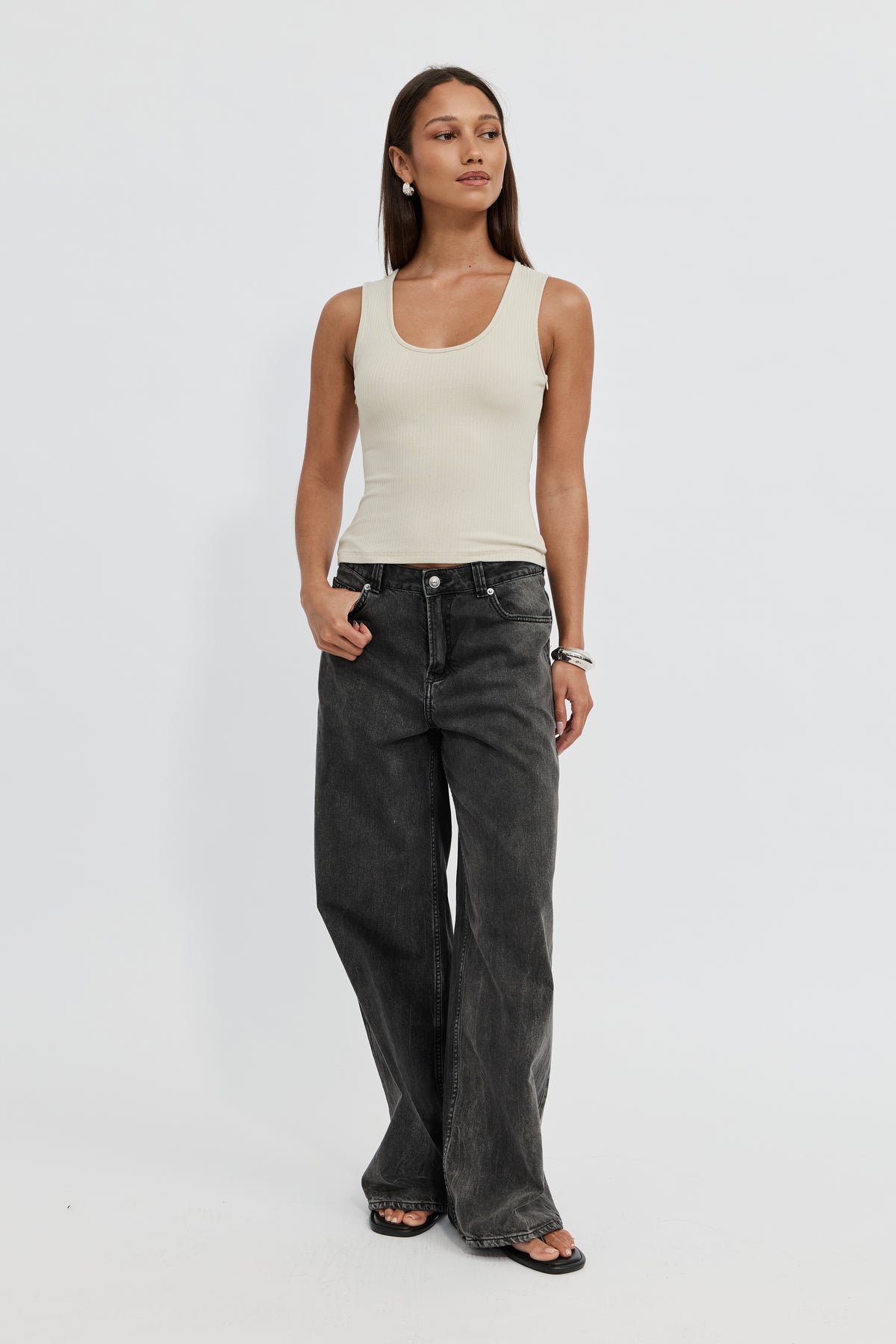 Esta Reversible Ribbed Scoop Neck Tank - Sage