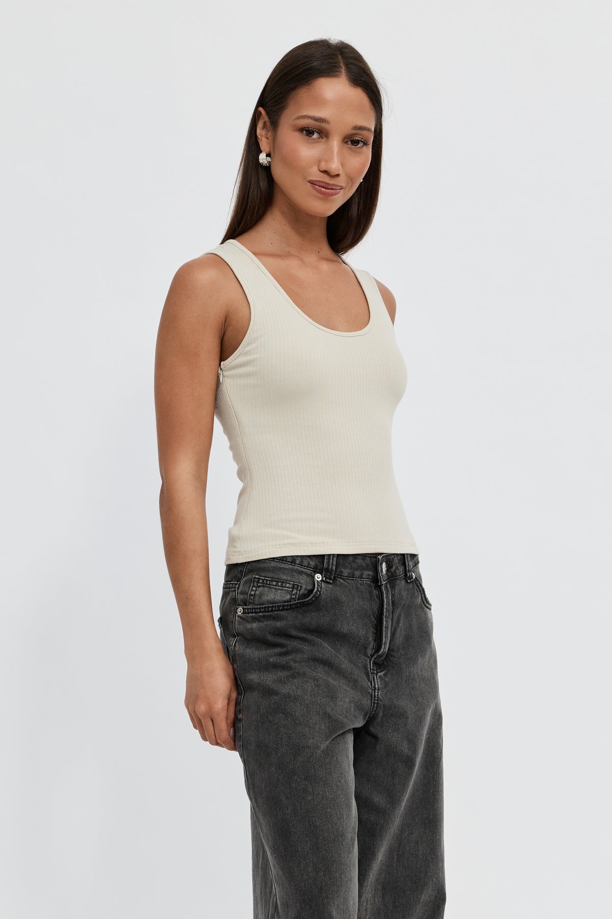 Esta Reversible Ribbed Scoop Neck Tank - Sage