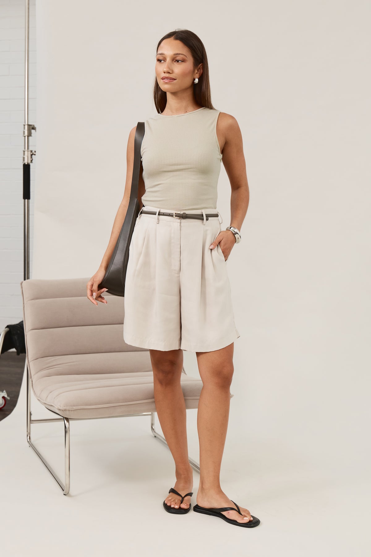 Esta Reversible Ribbed Scoop Neck Tank - Sage