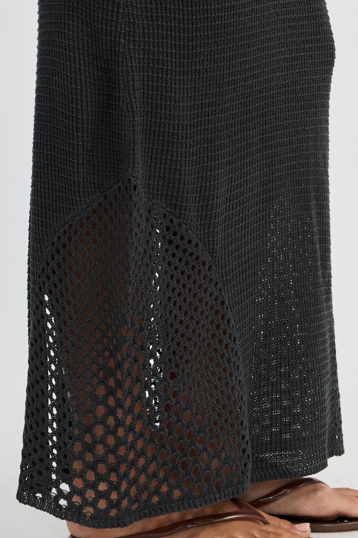 Elodie Knit Midi Skirt - Slate