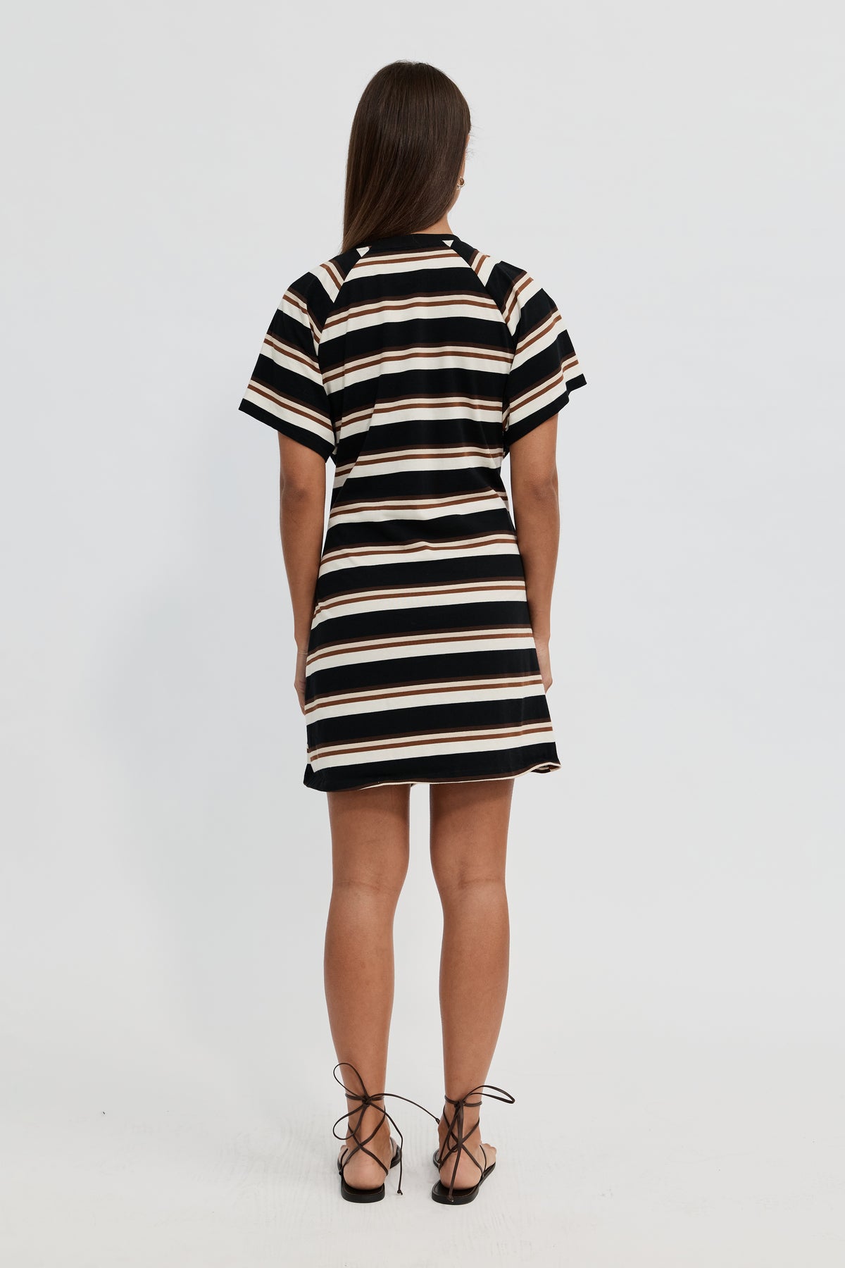 Sydney Stripe Tie-Front Mini Dress - Black Multi