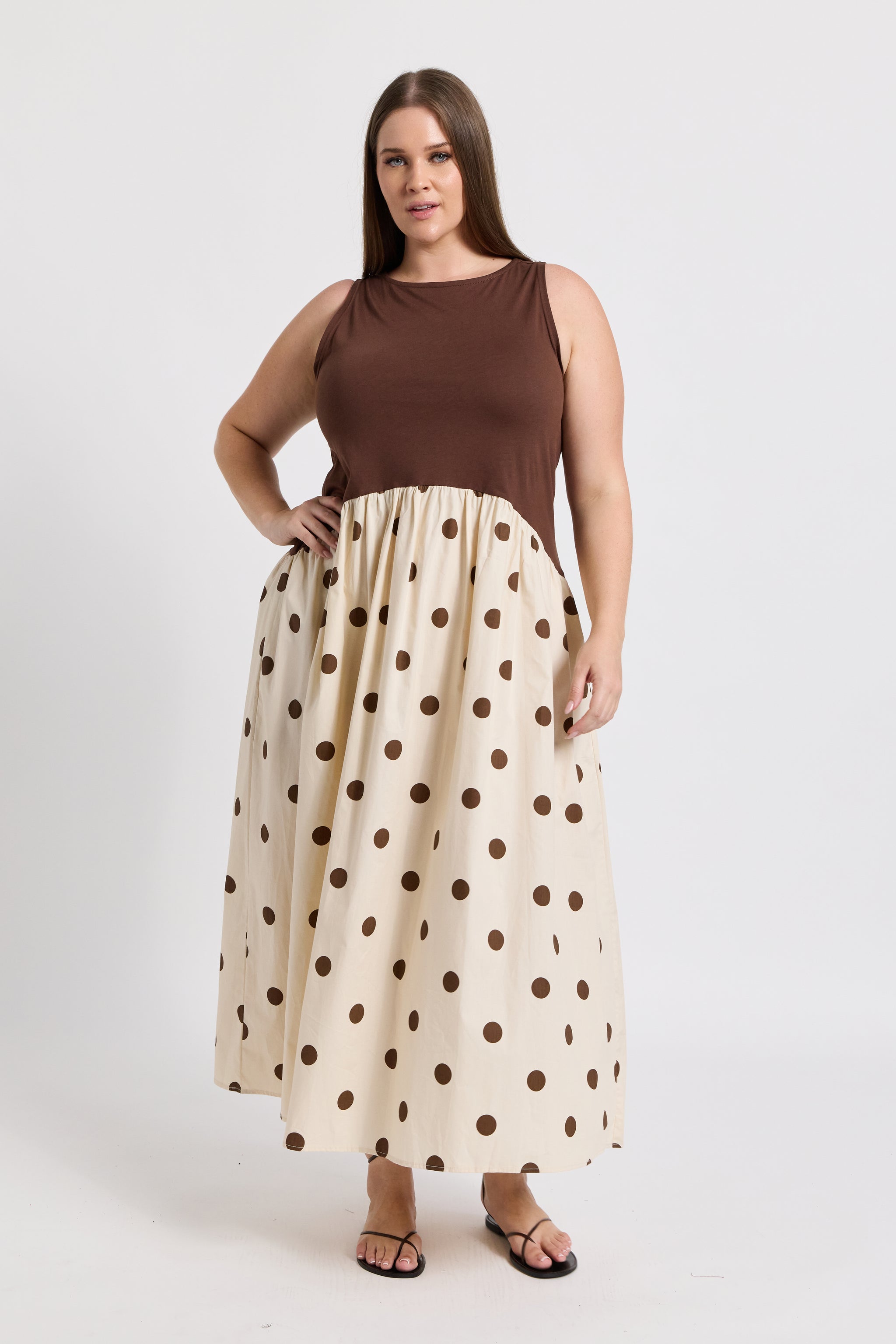 brown and cream spotted dress Joe Brown Dress UK 22 Pink Floral Womenswear main image 0