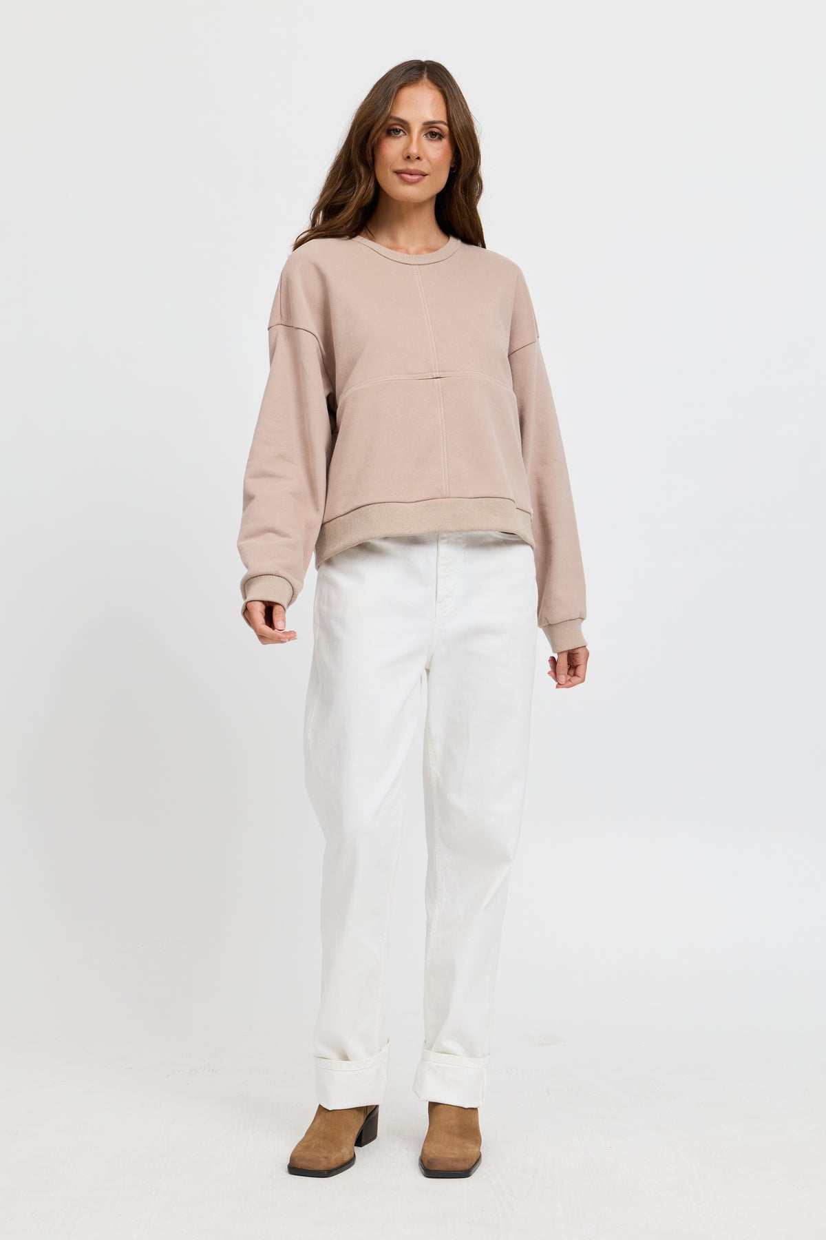 Miro Oversized Panel Jumper - Mushroom