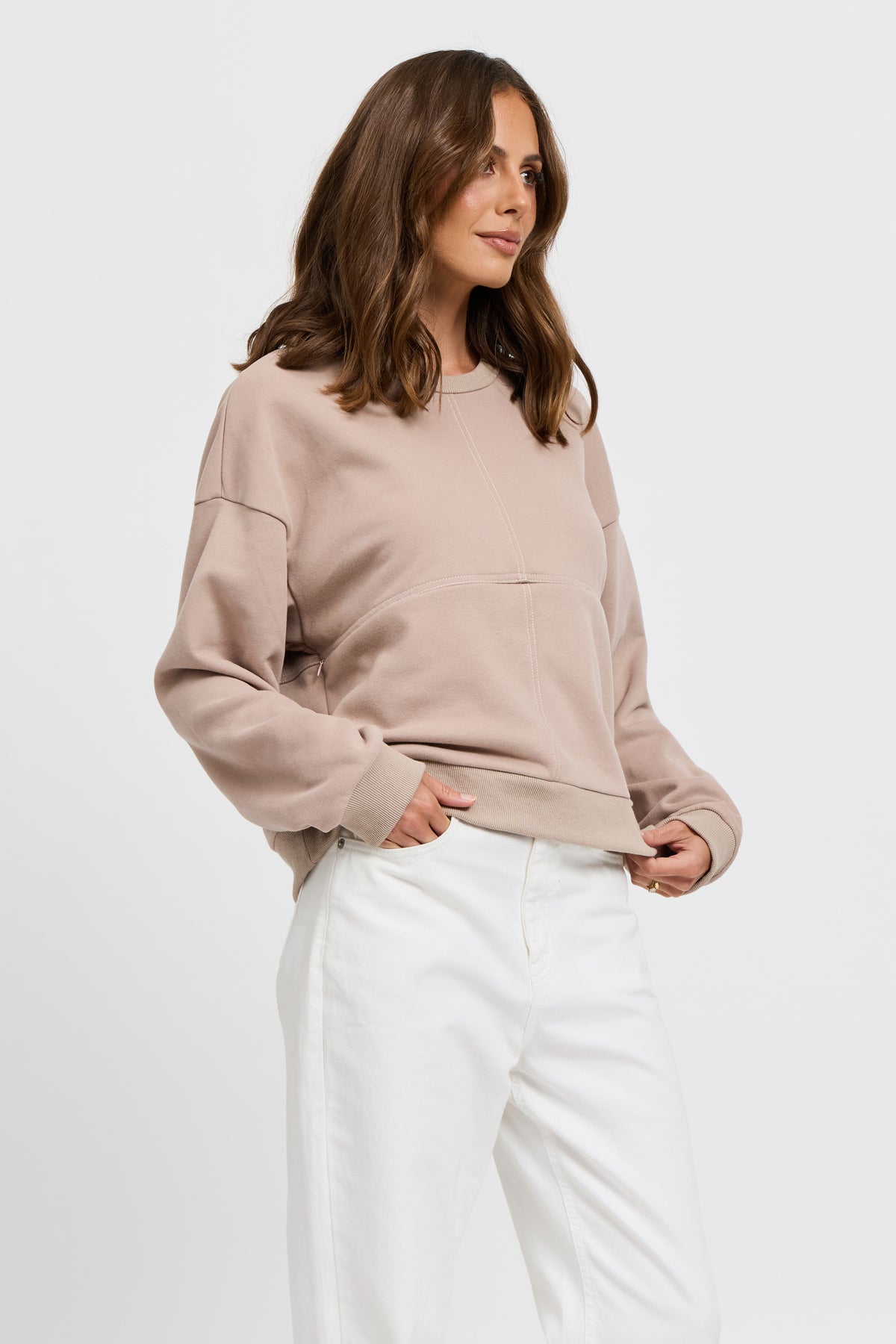 Miro Oversized Panel Jumper - Mushroom