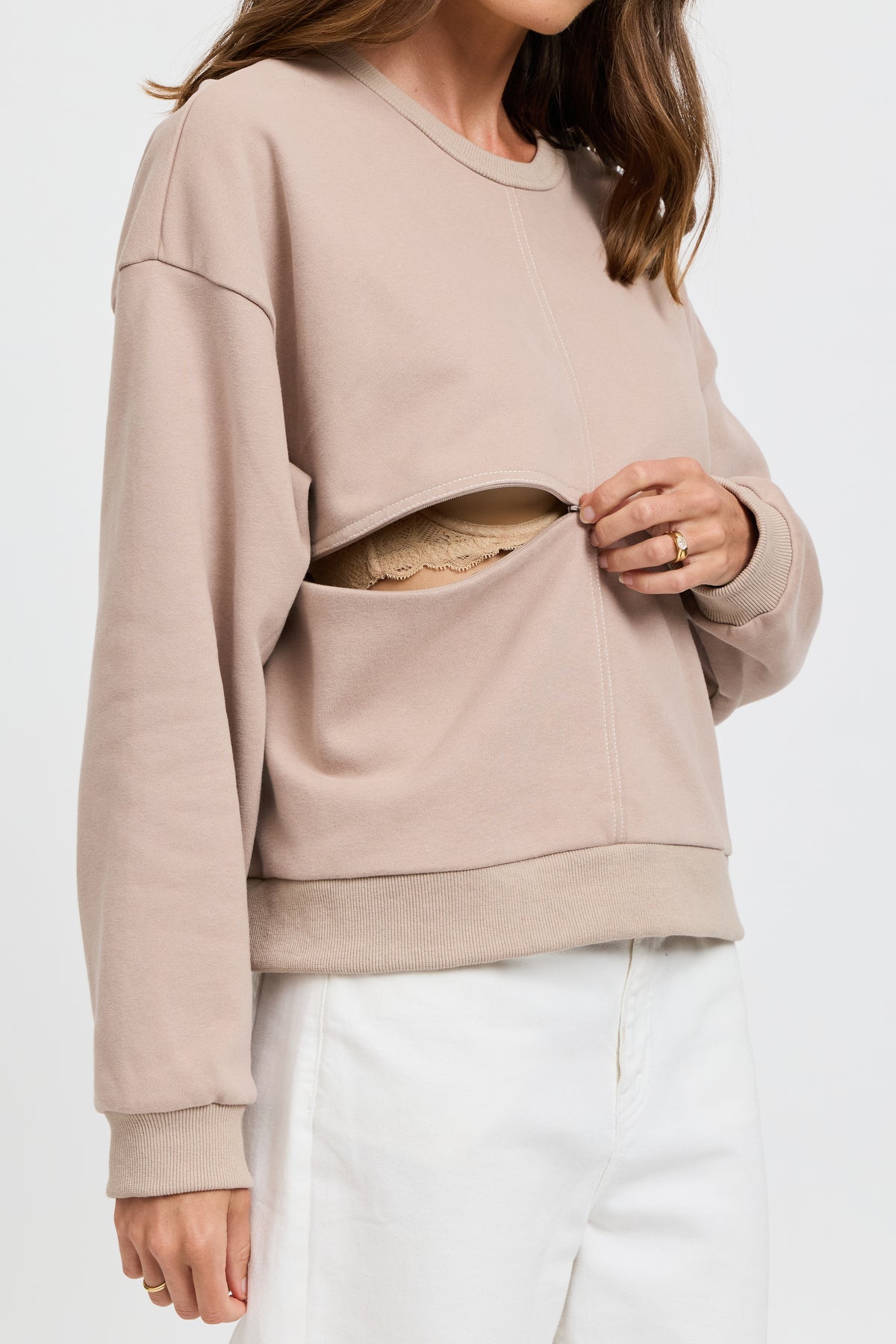 Miro Oversized Panel Jumper - Mushroom