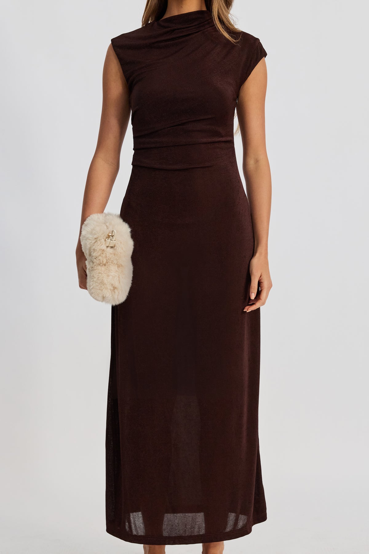 Lyssa Draped Maxi Dress - Espresso