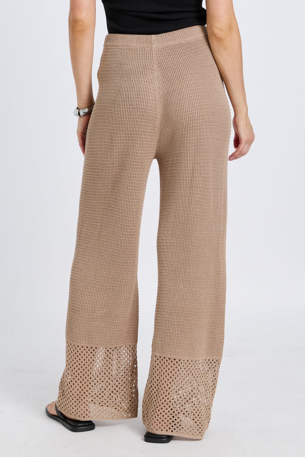 Evi Knit Wide Leg Pant - Stone Beige