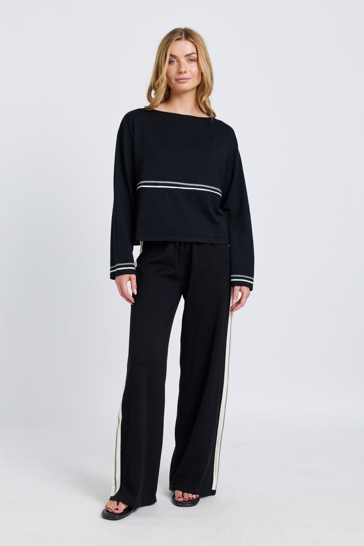 Axel Long Sleeve Knit Top - Black