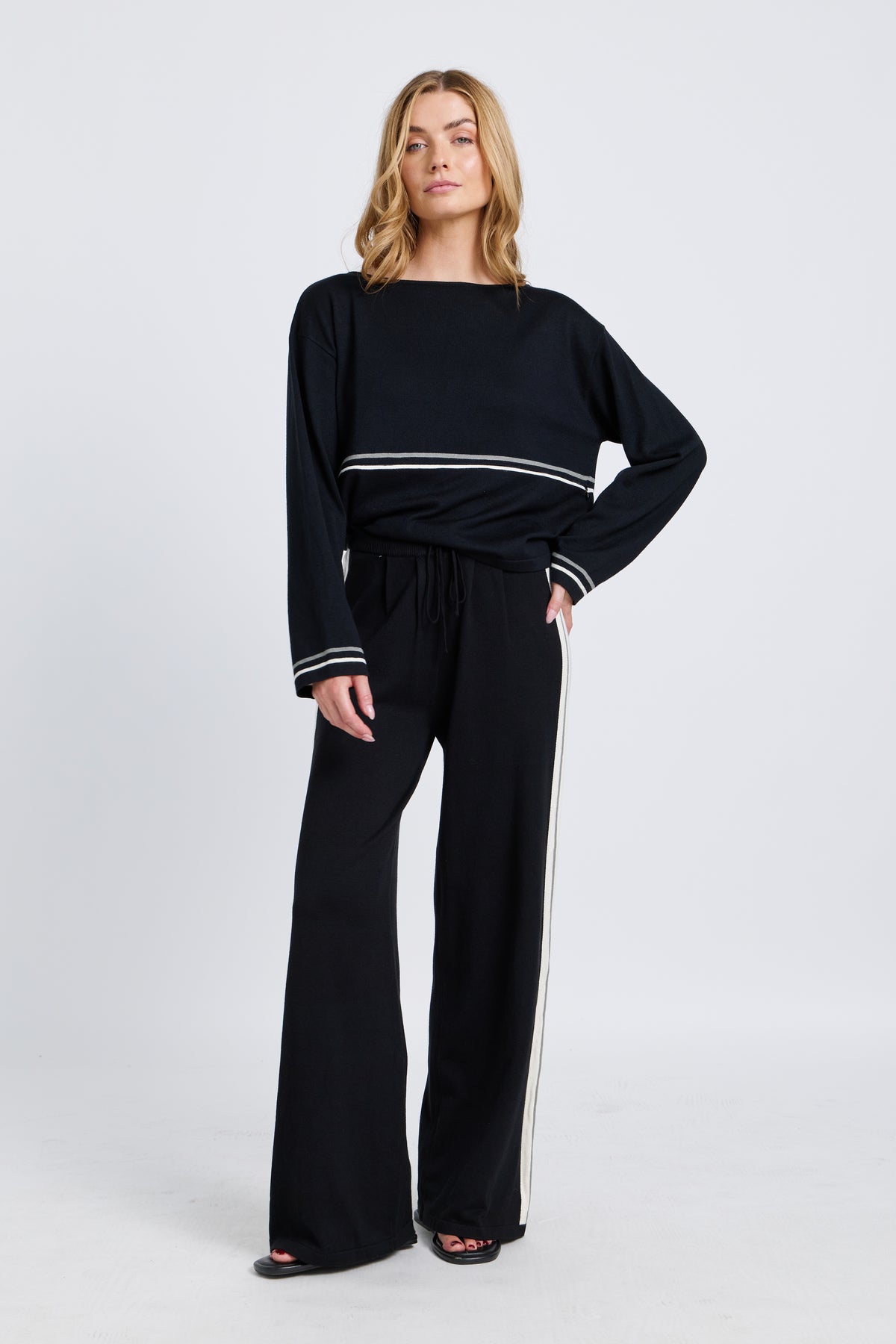 Axel Long Sleeve Knit Top - Black