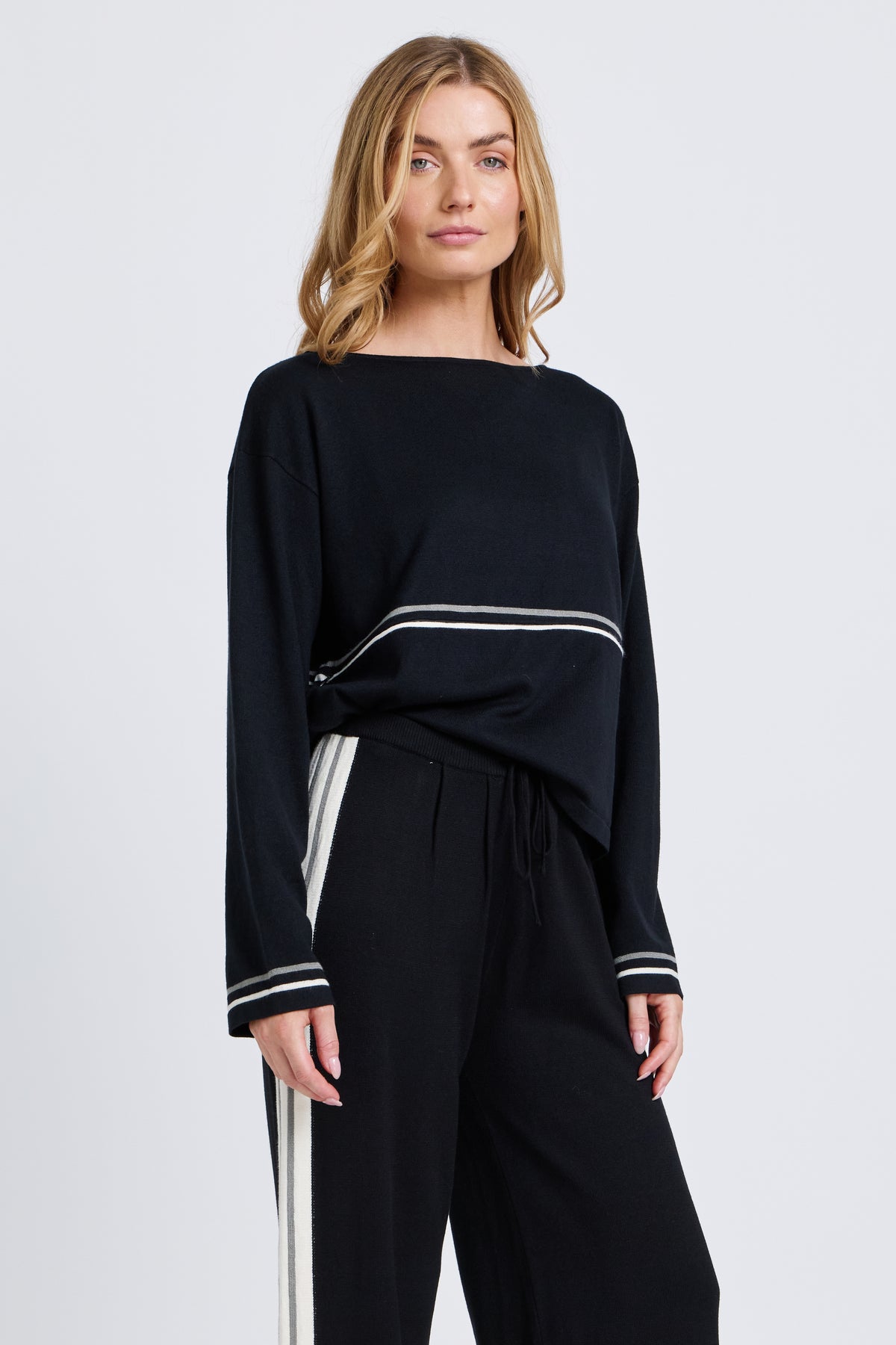 Axel Long Sleeve Knit Top - Black