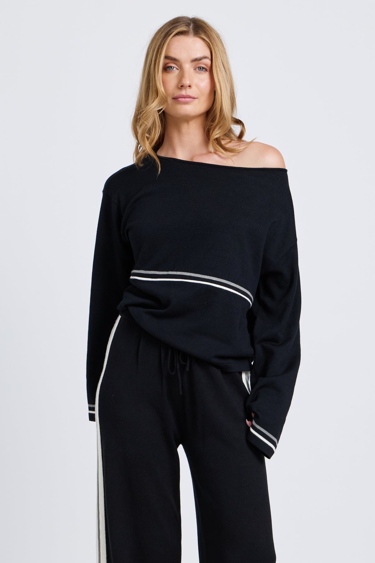 Axel Long Sleeve Knit Top - Black
